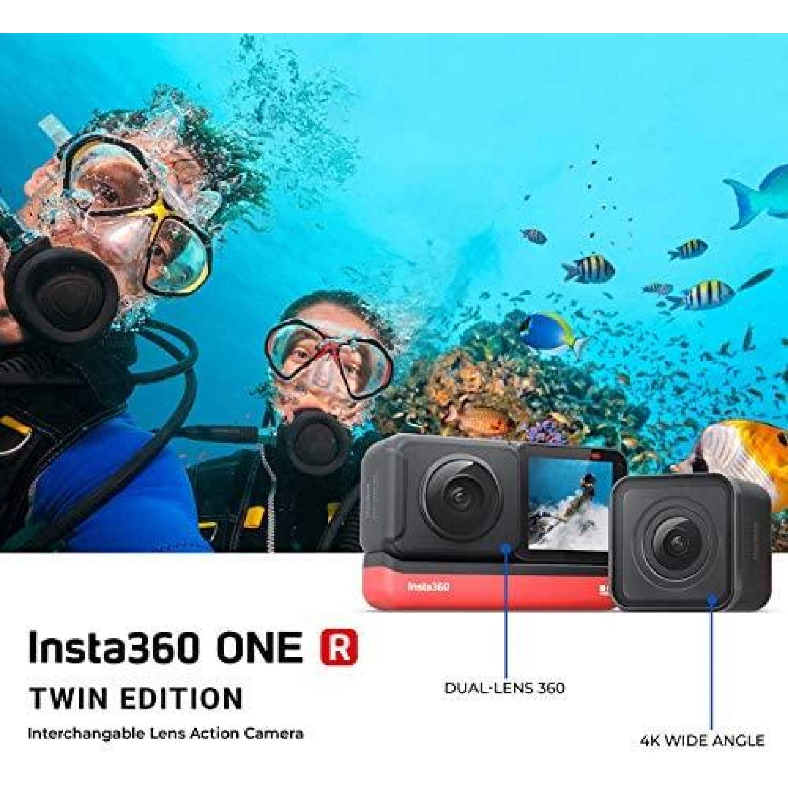Camara de Accion Insta360 ONE R 360 + Gran Angular 4K 64GB