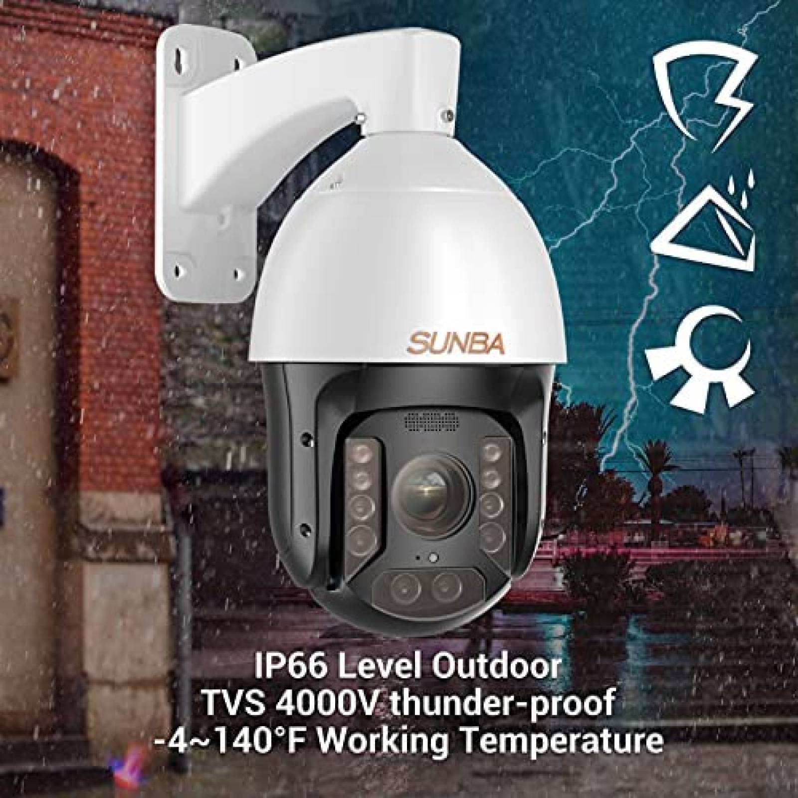 Camara Domo SUNBA P625 1080p60fps Zoom 25x PoE+ PTZ -Blanco