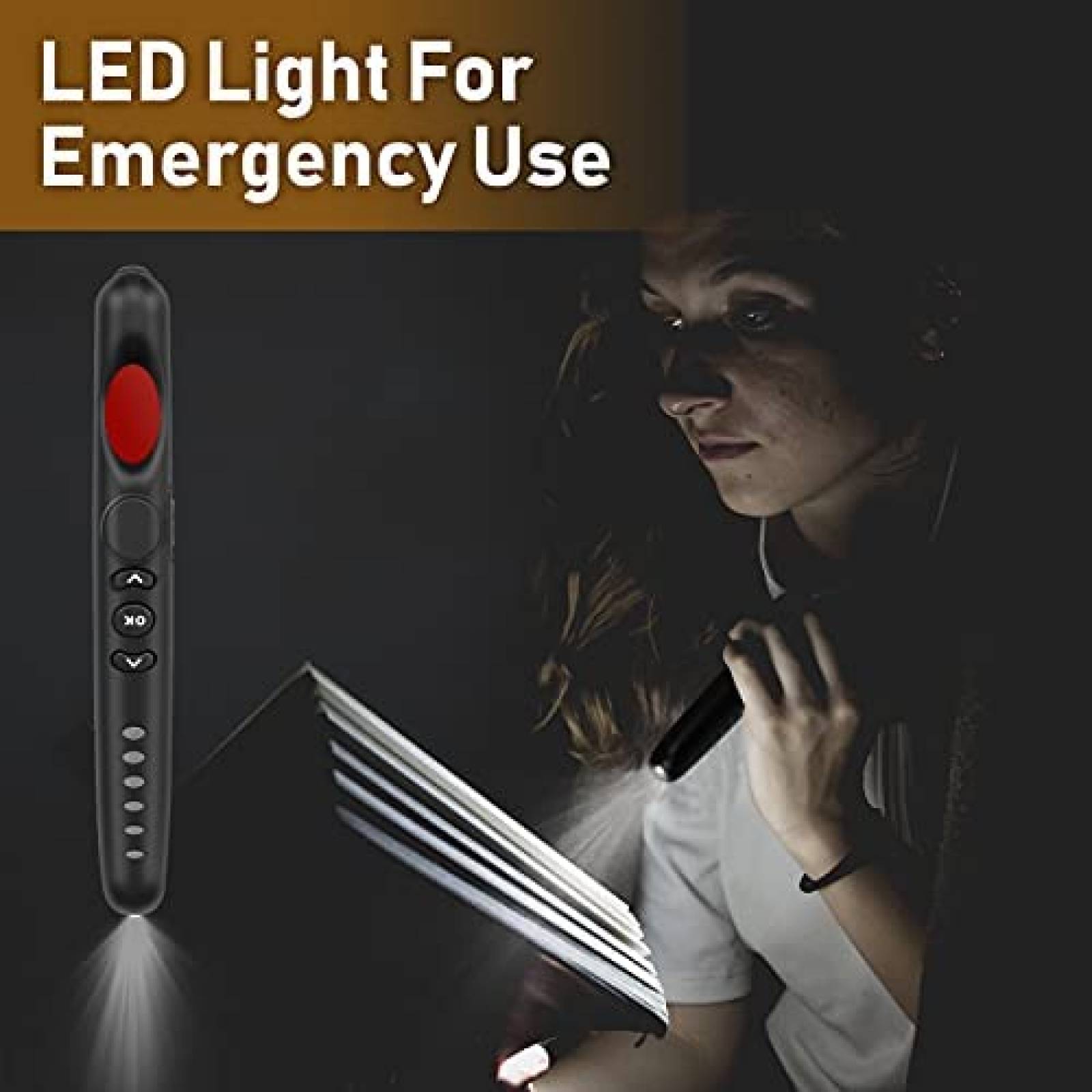 Detector Richbarn G718 Antiespia Alarma Luz Infrarroja-Negro