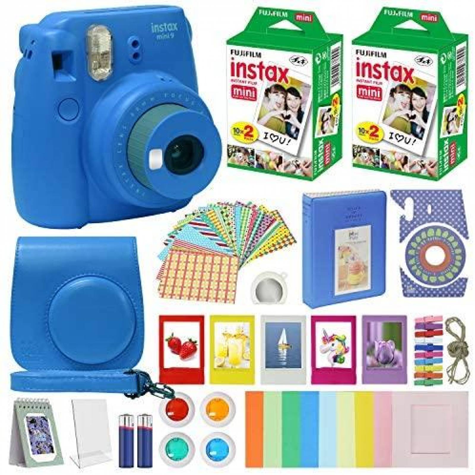Camara Instantanea Fujifilm Instax Mini 9 con Estuche -Azul