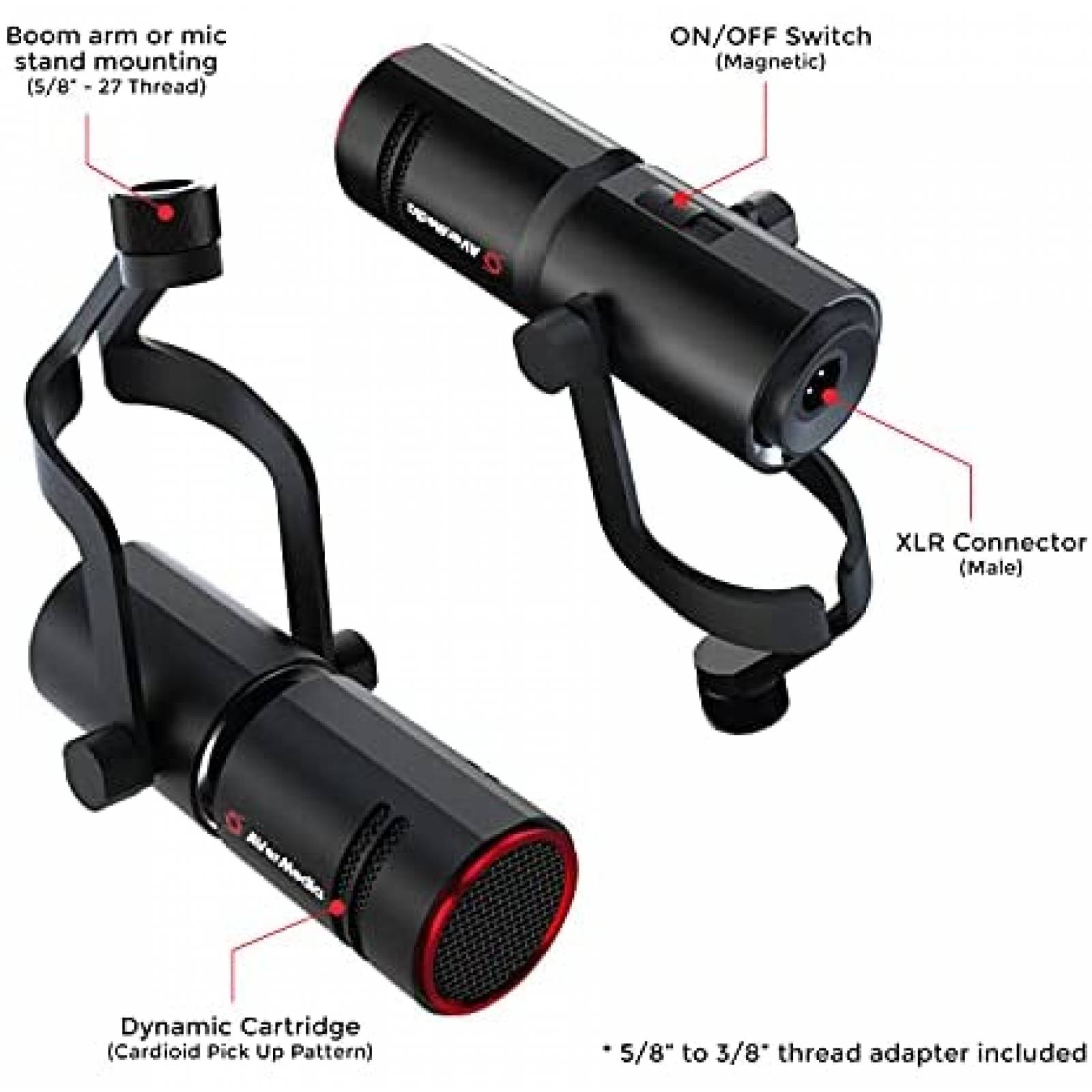 Microfono AVerMedia AM330 XLR Dinamico Cardioide -Negro