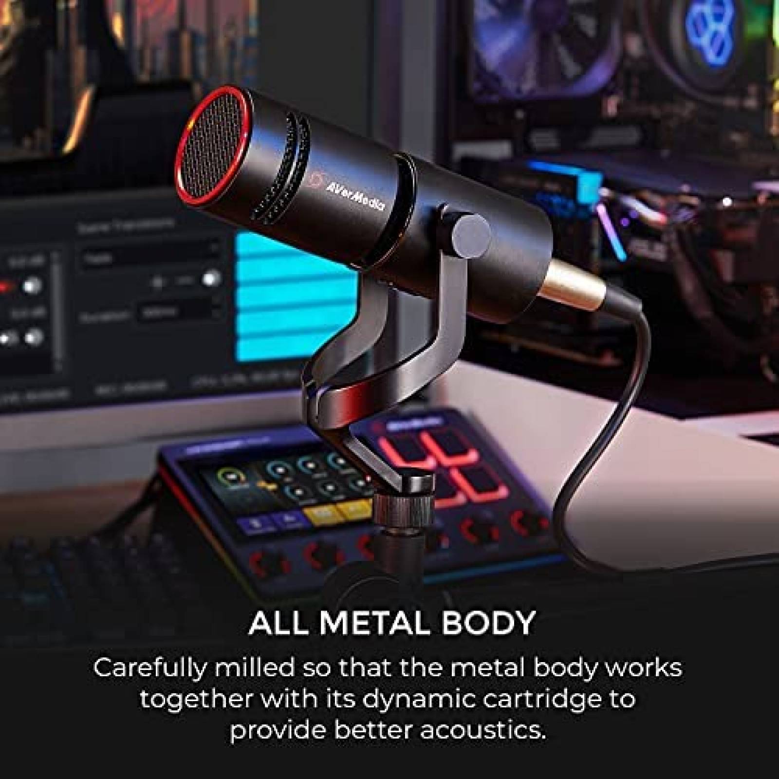 Microfono AVerMedia AM330 XLR Dinamico Cardioide -Negro