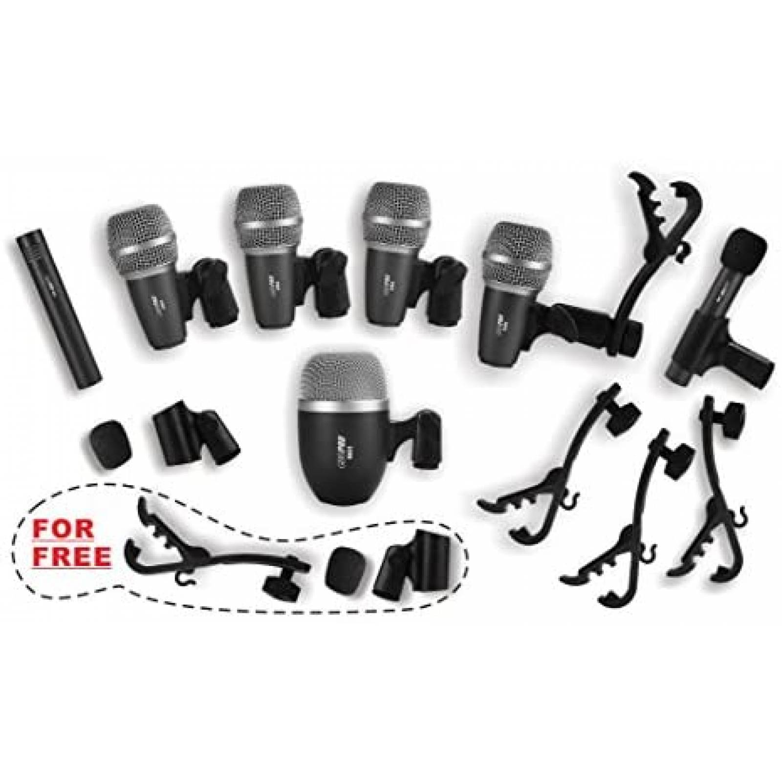 Kit Microfono HEIMU 4330235135 Para Instrumentos -Negro