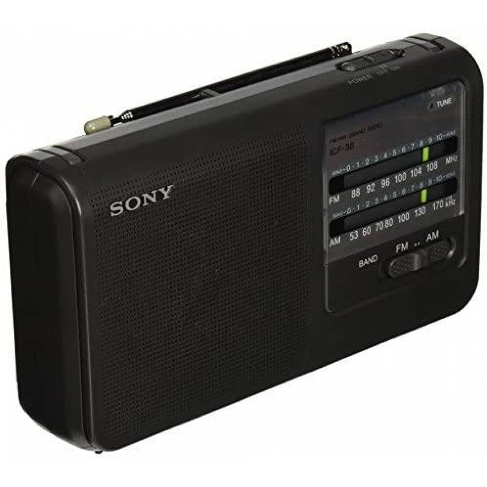 Radio Sony ICF-38 AM/FM Portatil AC 120V 60Hz -Negro