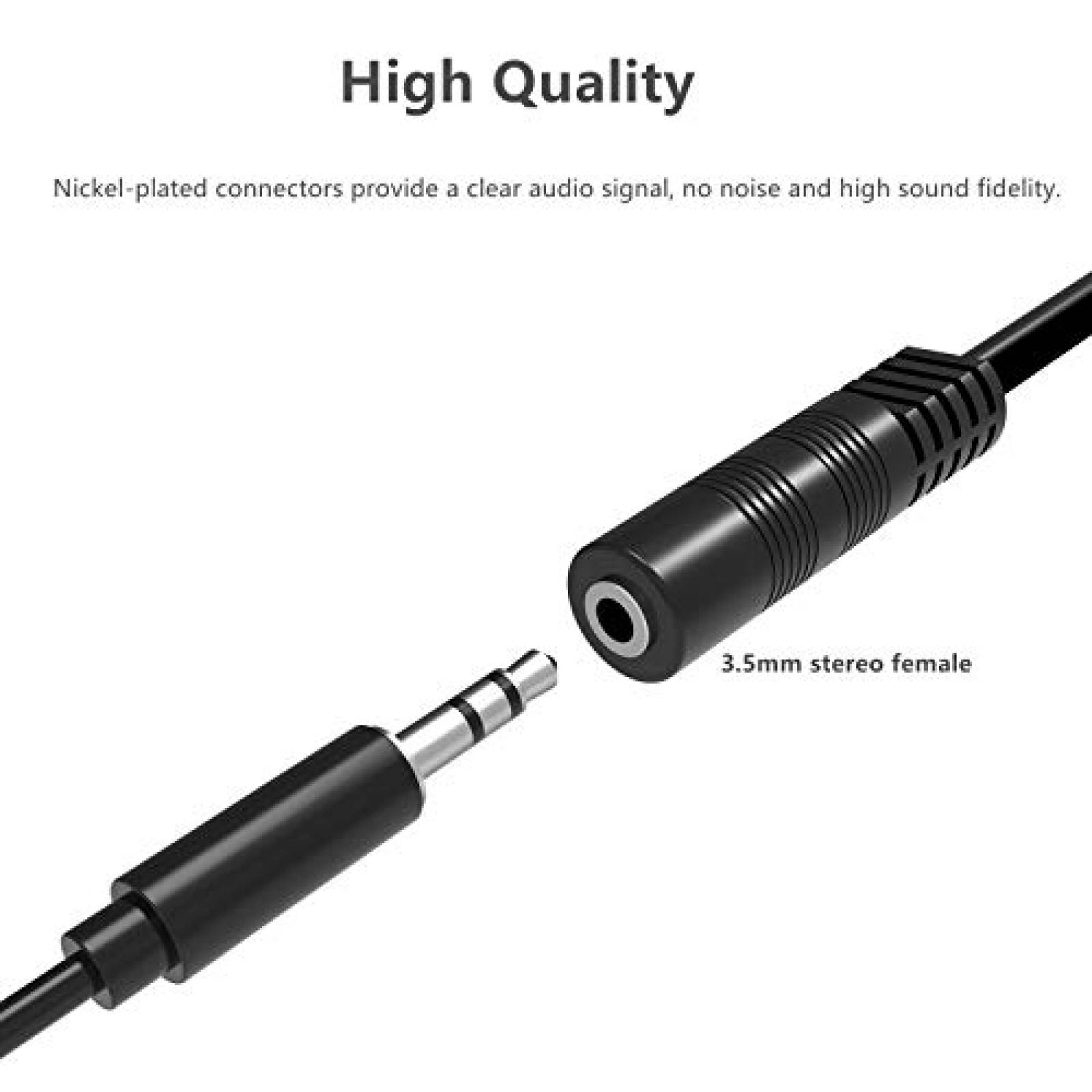 Cable Auxiliar RFAdapter de Jack 3.5mm 3 Pies -Negro