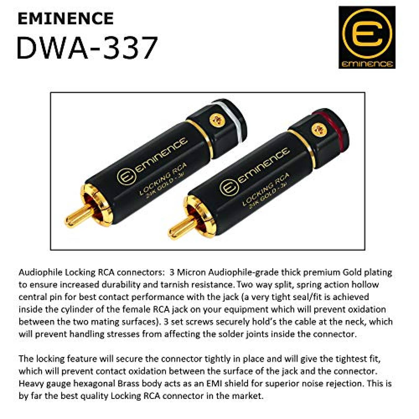 Cable RCA WORLDS BEST CABLES de 0.5 Pies 2 Pzs -Negro