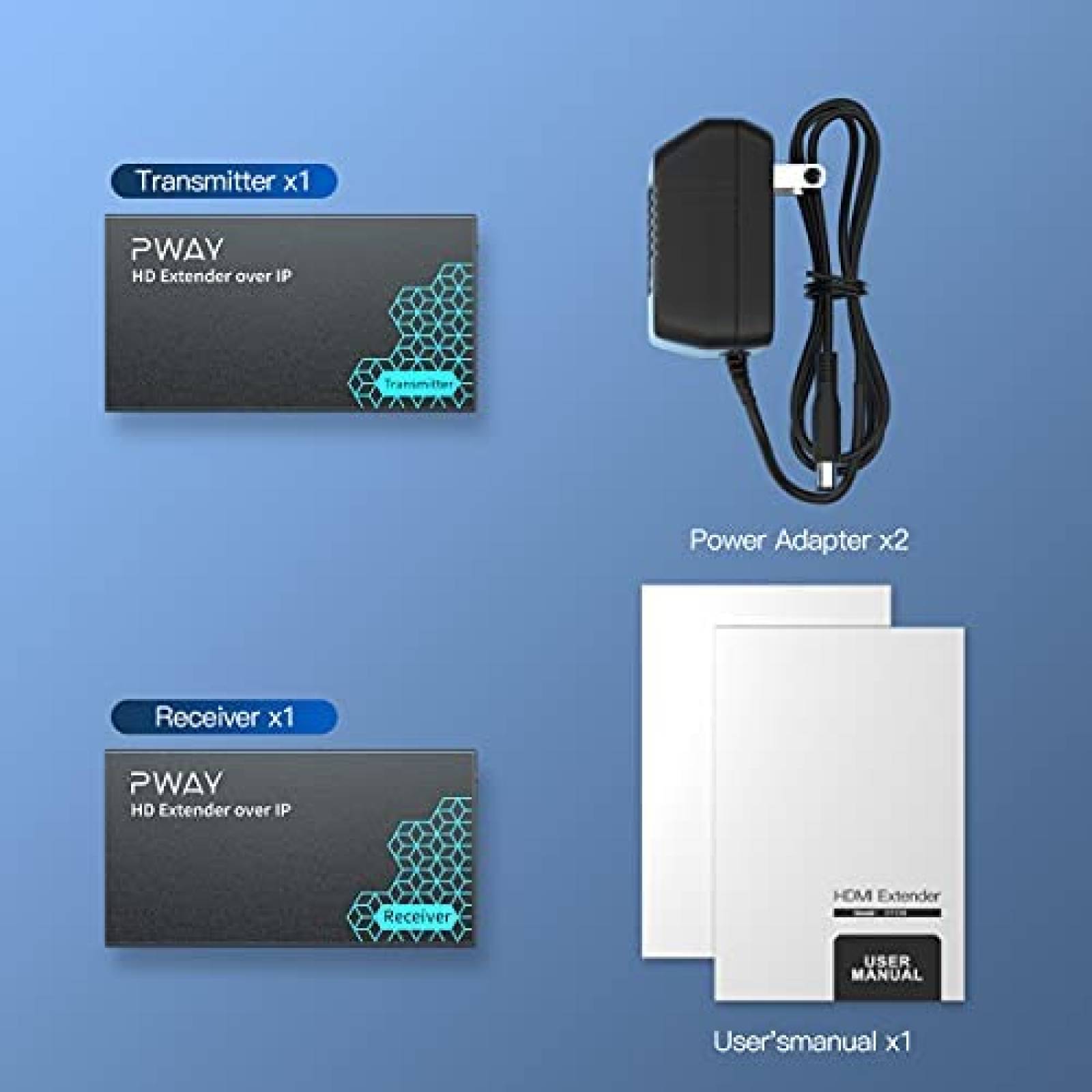 Extensor HDMI PWAY de 500 Pies 1080P60Hz Full HD -Negro