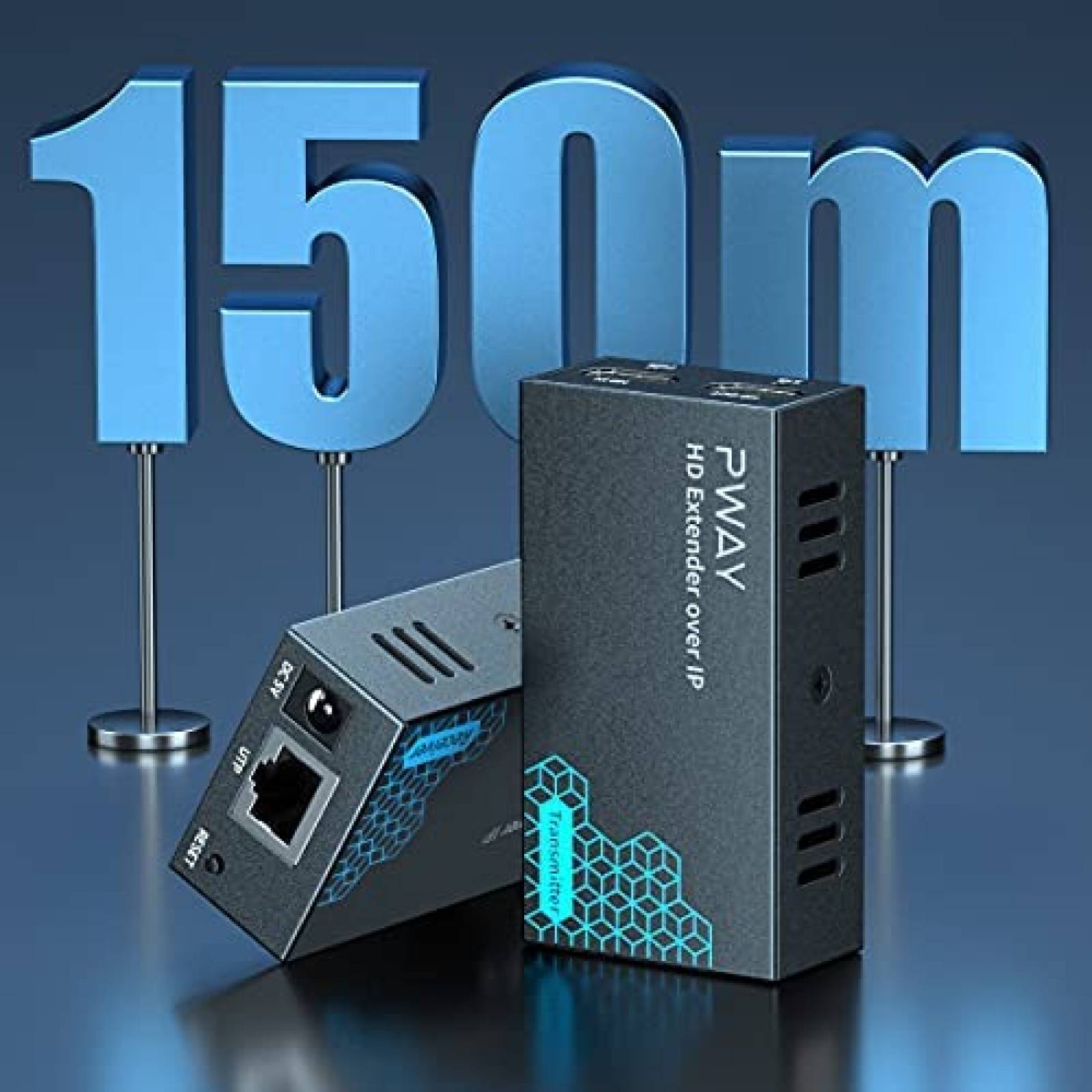 Extensor HDMI PWAY de 500 Pies 1080P60Hz Full HD -Negro