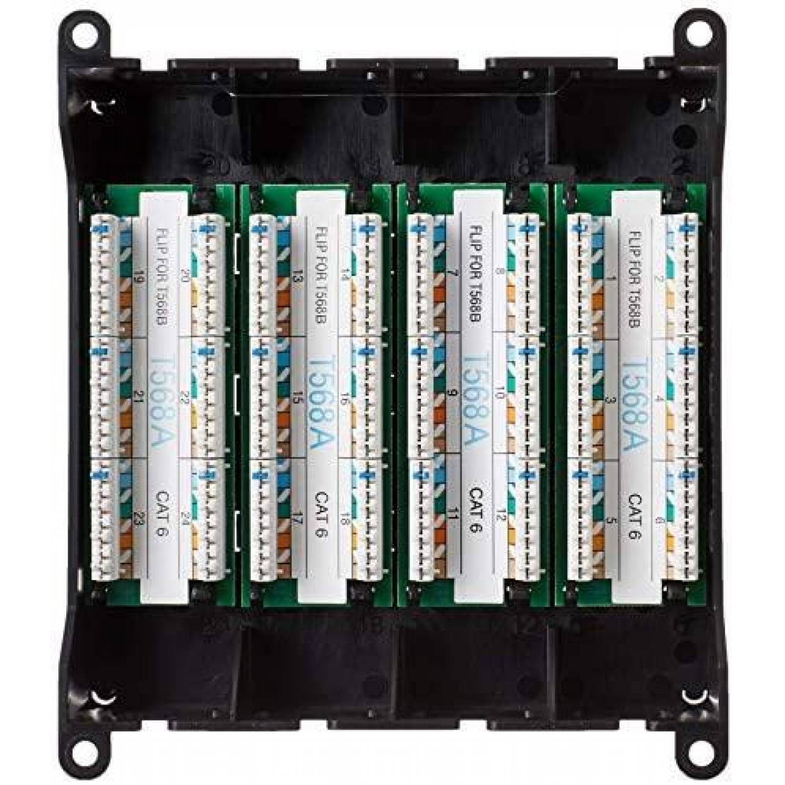Panel de conexion Leviton 476TM-624 24 canales CAT6 -Negro