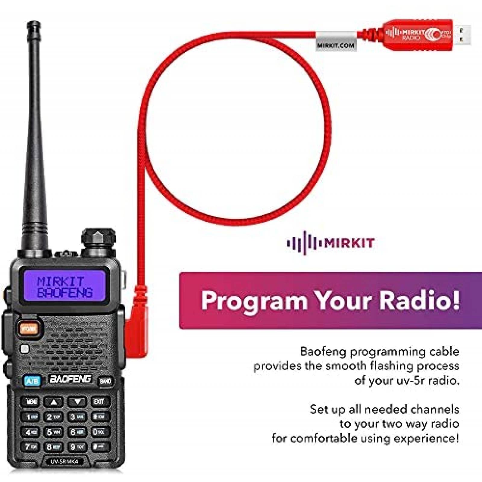 Radios Bidireccionales Mirkit Baofeng UV-5R 2 Pzs 8W -Negro