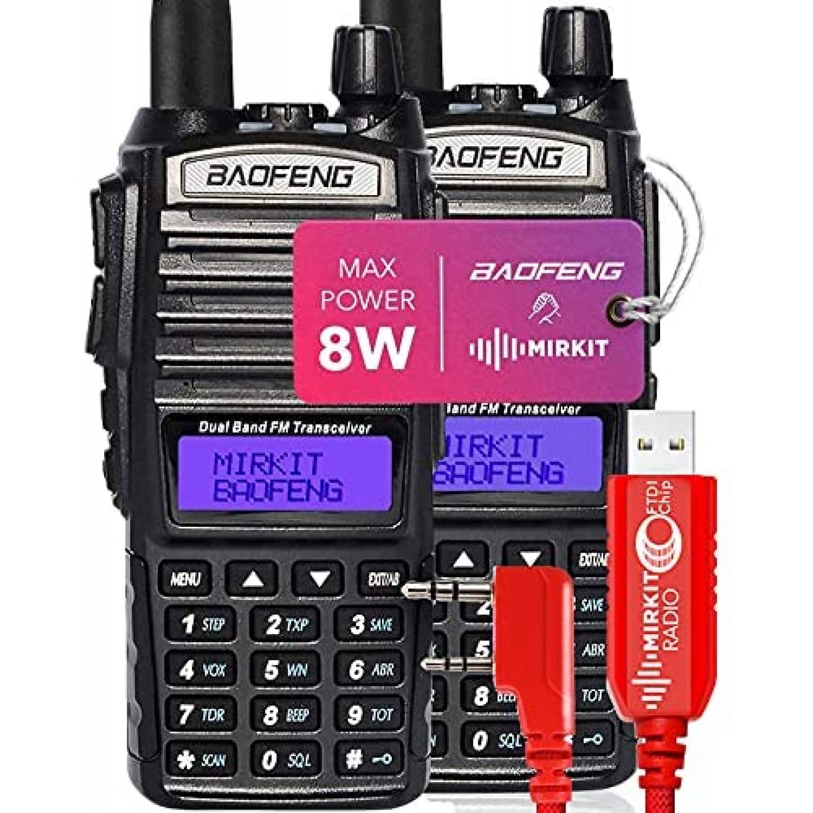 Radios Mirkit Baofeng uv82 8W Doble Banda de 128 Canales
