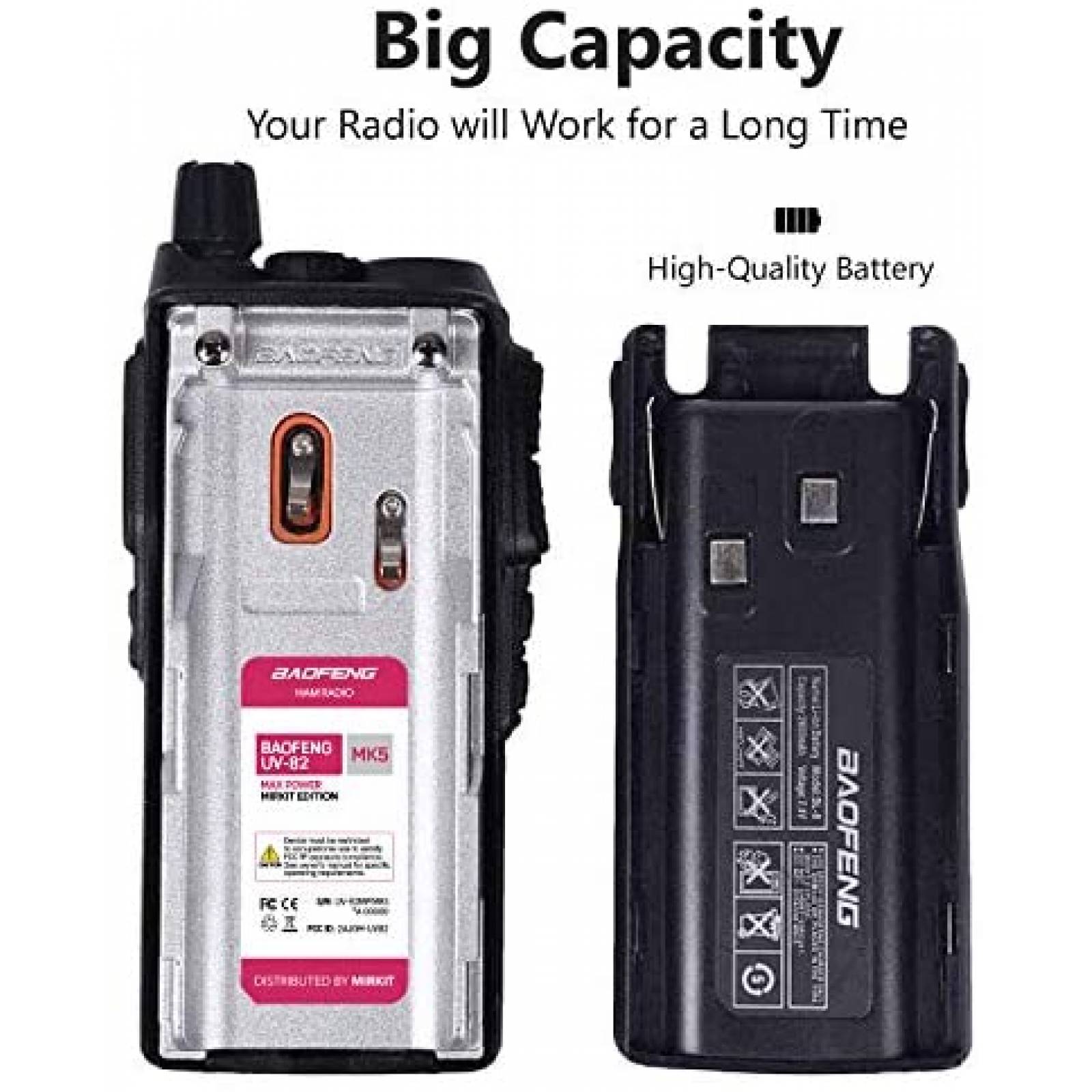 Radios Mirkit Baofeng uv82 8W Doble Banda de 128 Canales