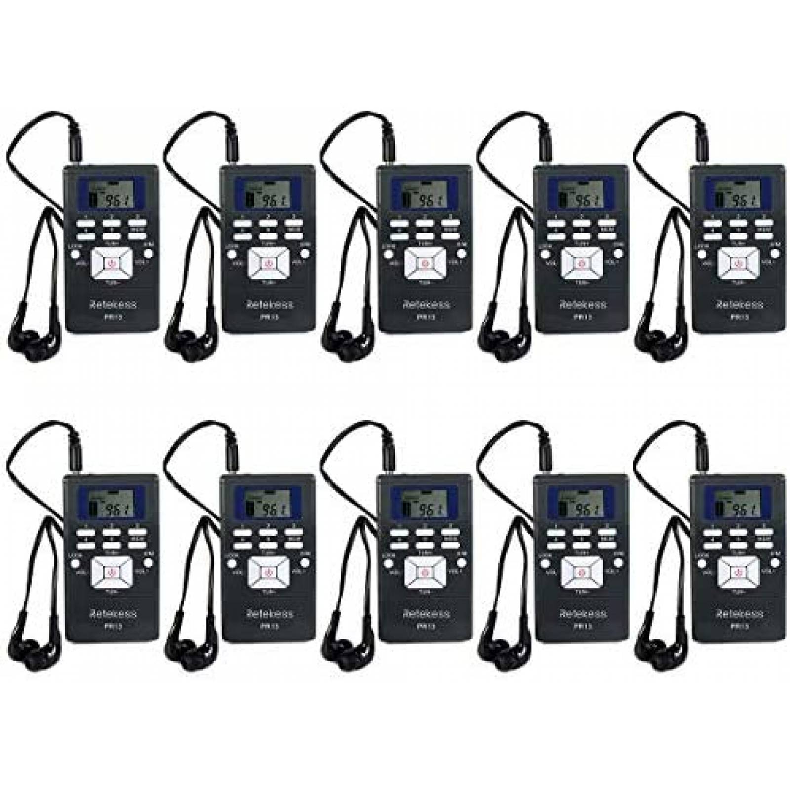 Receptor Retekess PR13 portatil paquete de 10 -Negro
