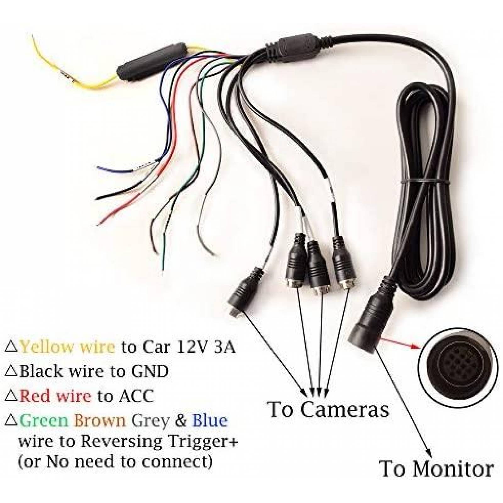 Camara de Reversa E-KYLIN 9" AHD 720p 4-CH 4-PIN -Negro