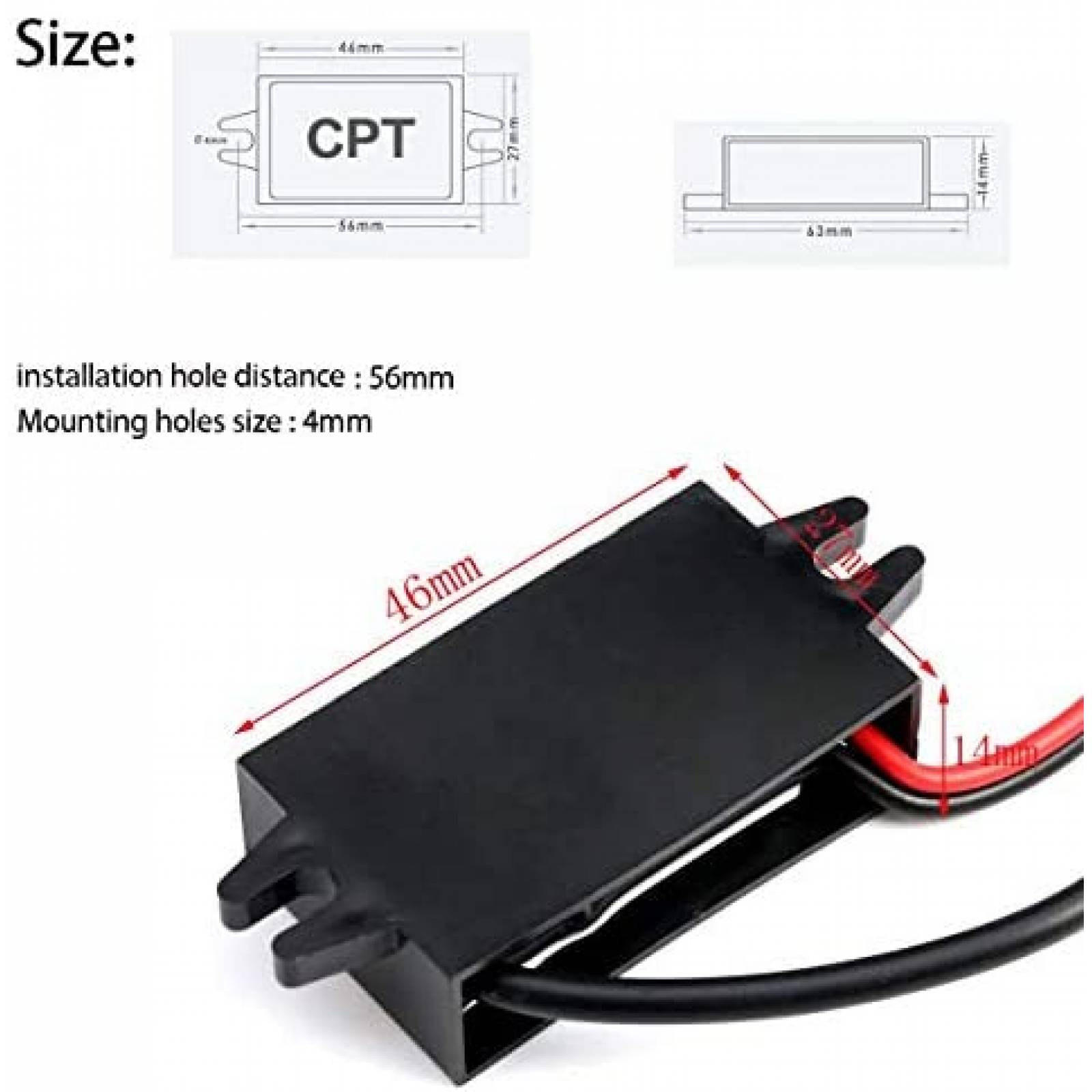 Regulador Voltaje SSLHONG QC3.0 USB C DC 5V 3A 9V -Negro