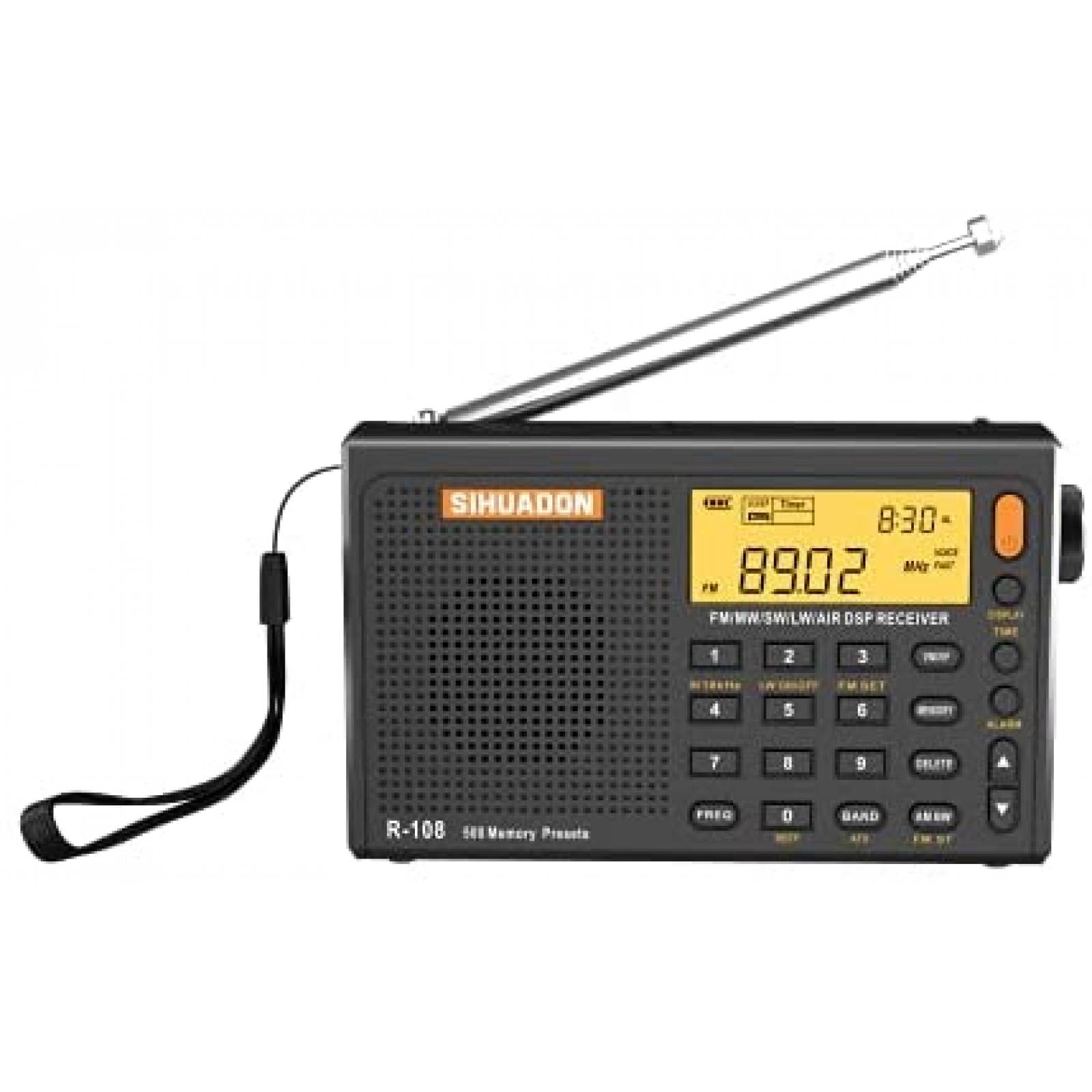Radio Portatil SIHUADON R108 AM FM SW LW 108 MHz -Negro