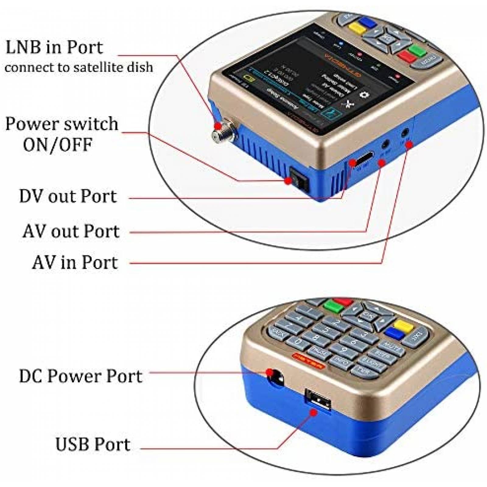Detector Satelite GT Media V8 H.264 HD 1080p FTA 3.5'' LCD