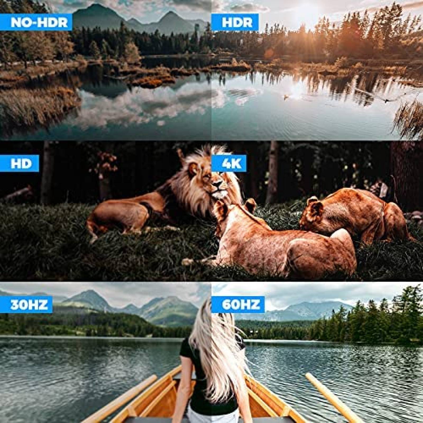 Extractor de audio HDMI splitter RGBTEK 3.5mm 4K 60HZ -Negro