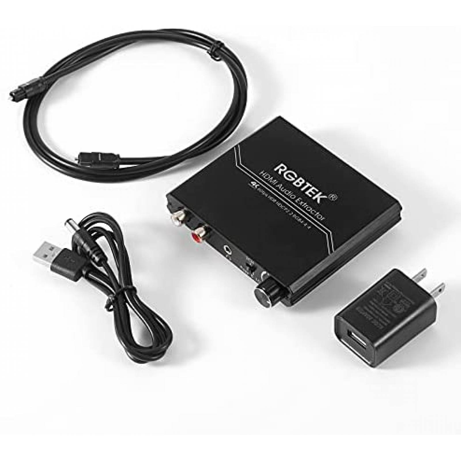 Extractor de audio HDMI splitter RGBTEK 3.5mm 4K 60HZ -Negro