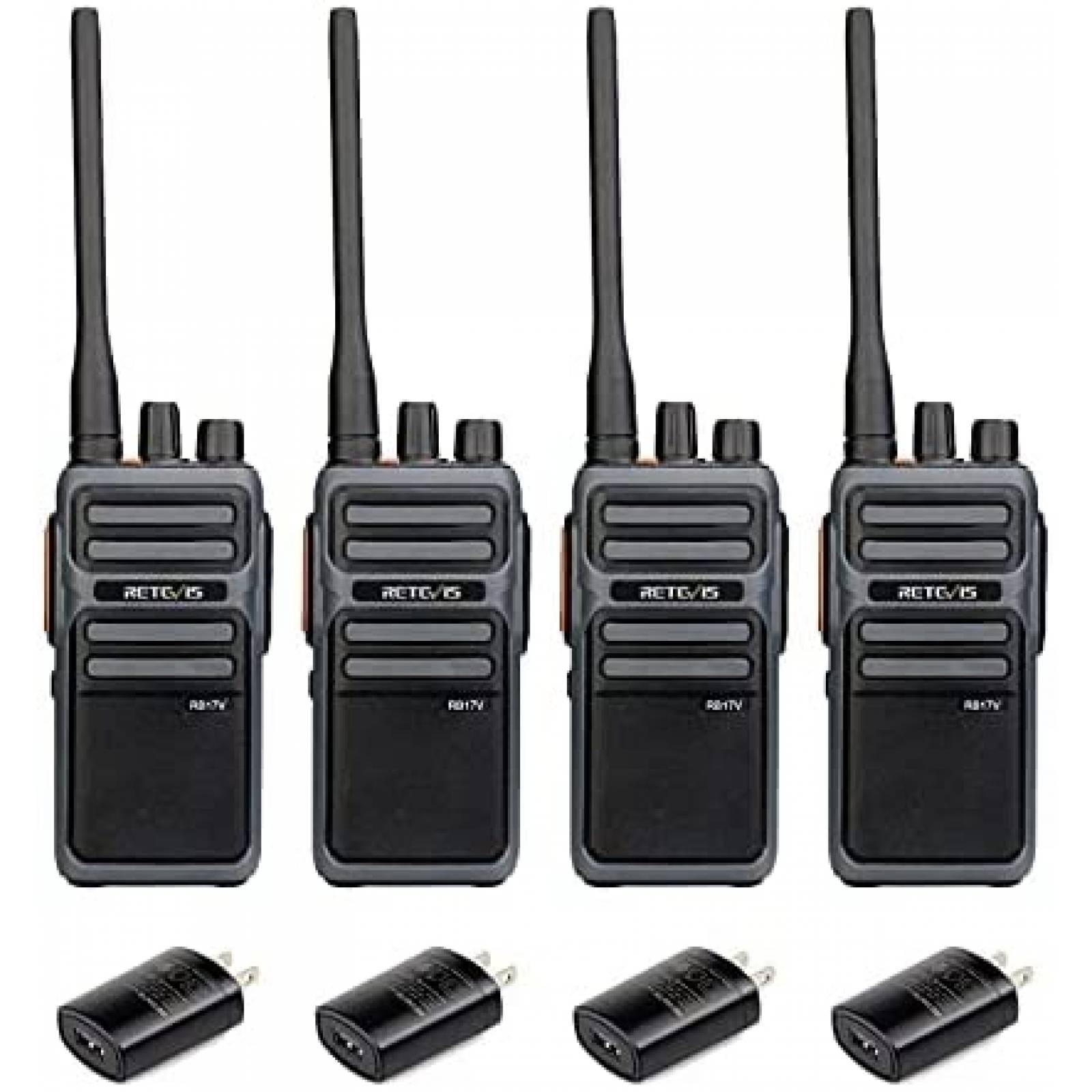 Walkie Talkies Retevis RB17V MURS Paquete de 4 de 2 vias