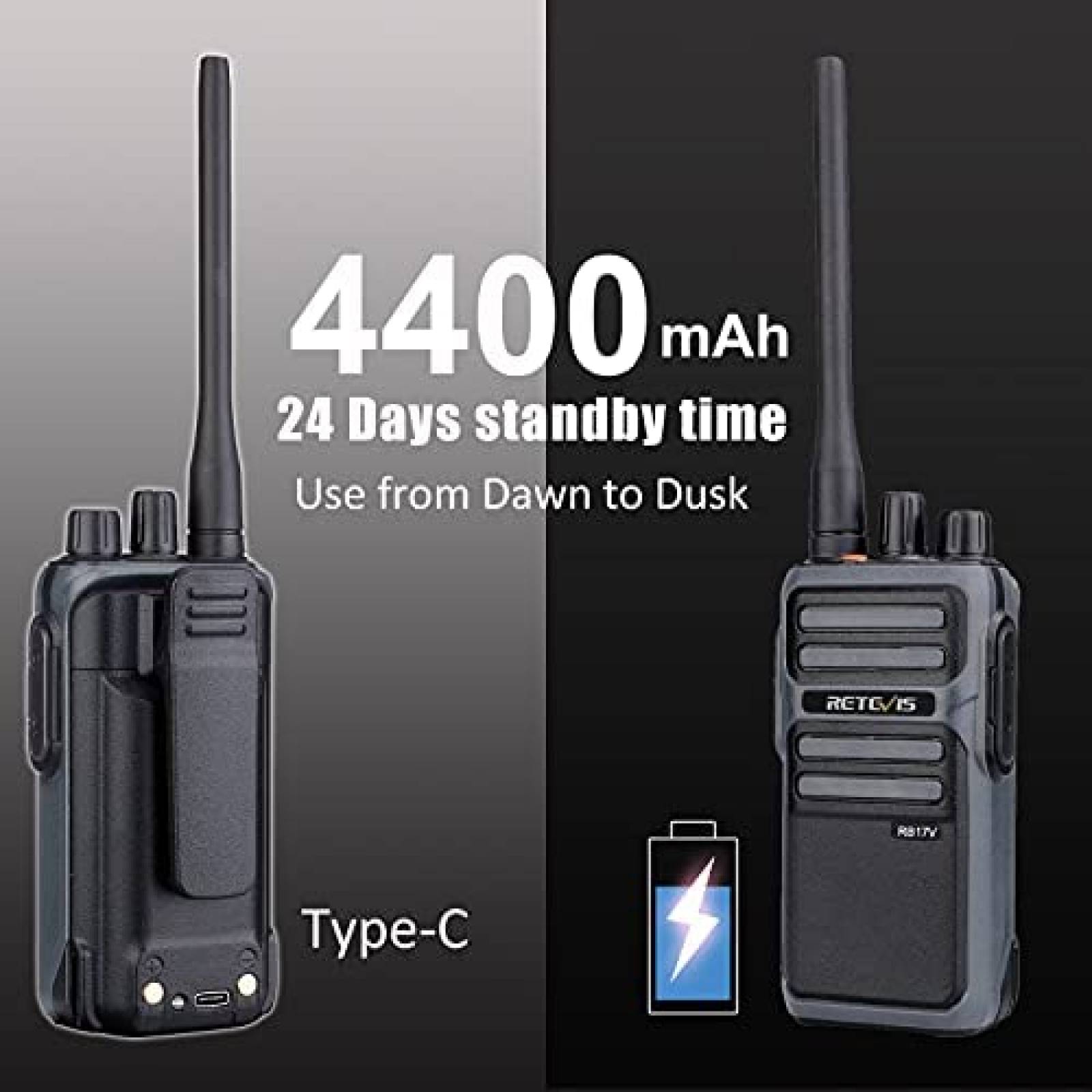 Walkie Talkies Retevis RB17V MURS Paquete de 4 de 2 vias