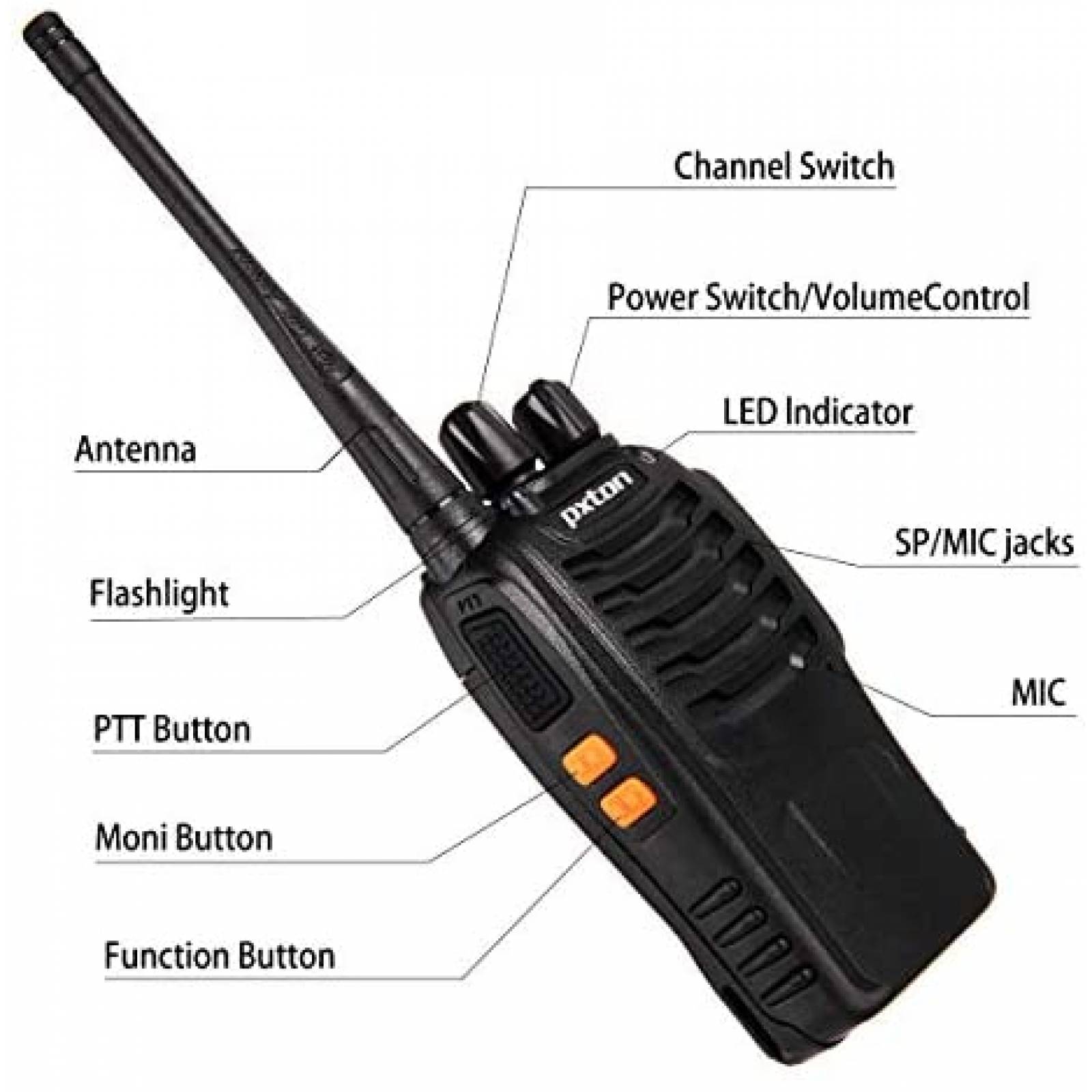 Radios pxton PX-888S Recargables 16 Canales 10 unidades