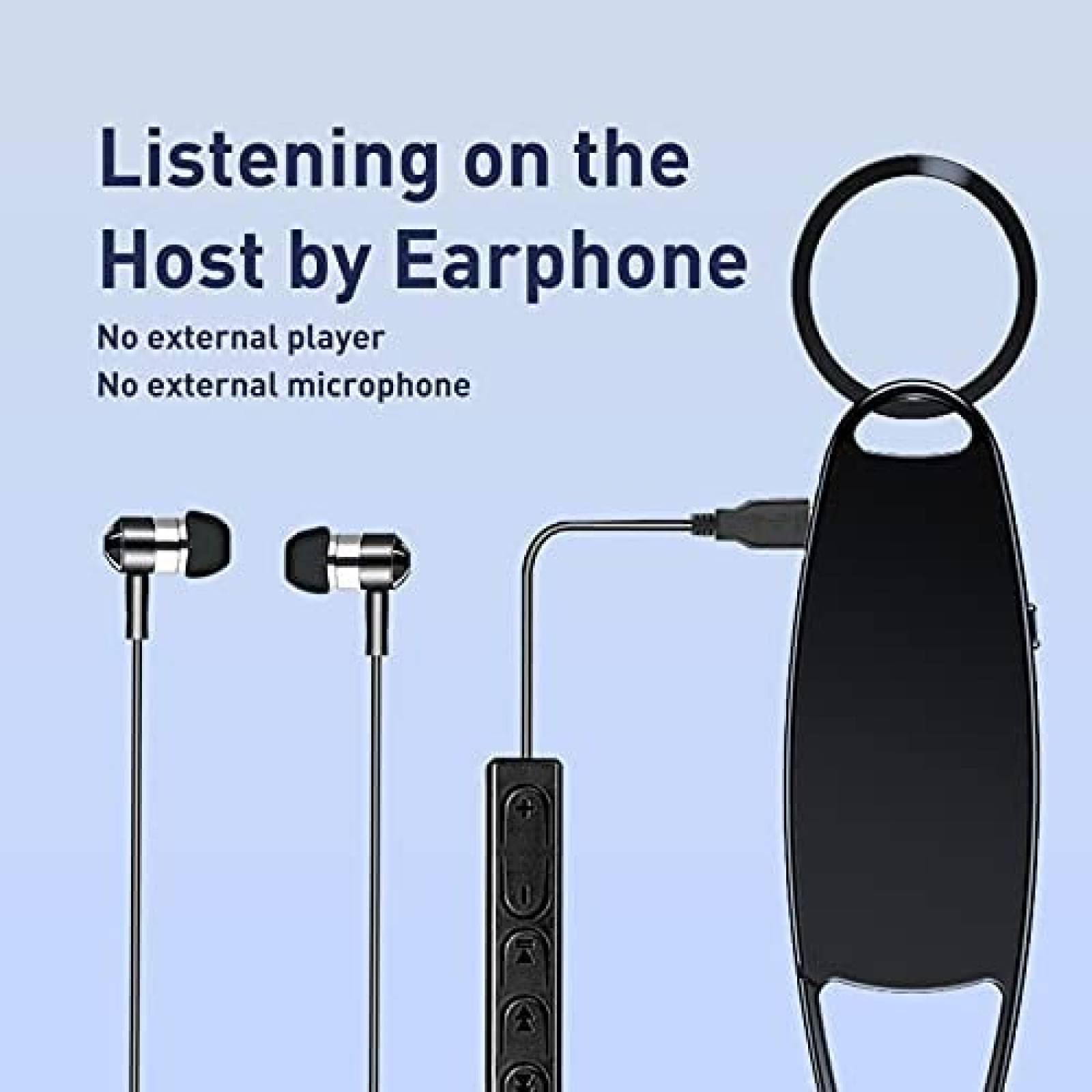 Grabadora de voz Telele con llavero de 64 GB -Negro