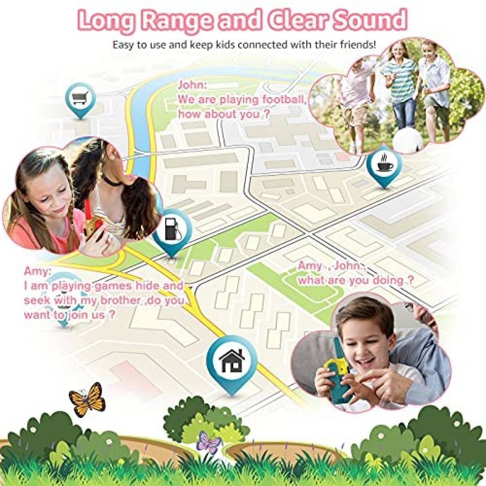 WalkiTalkie para Niños WokTok 5 unidades Recargable Camping