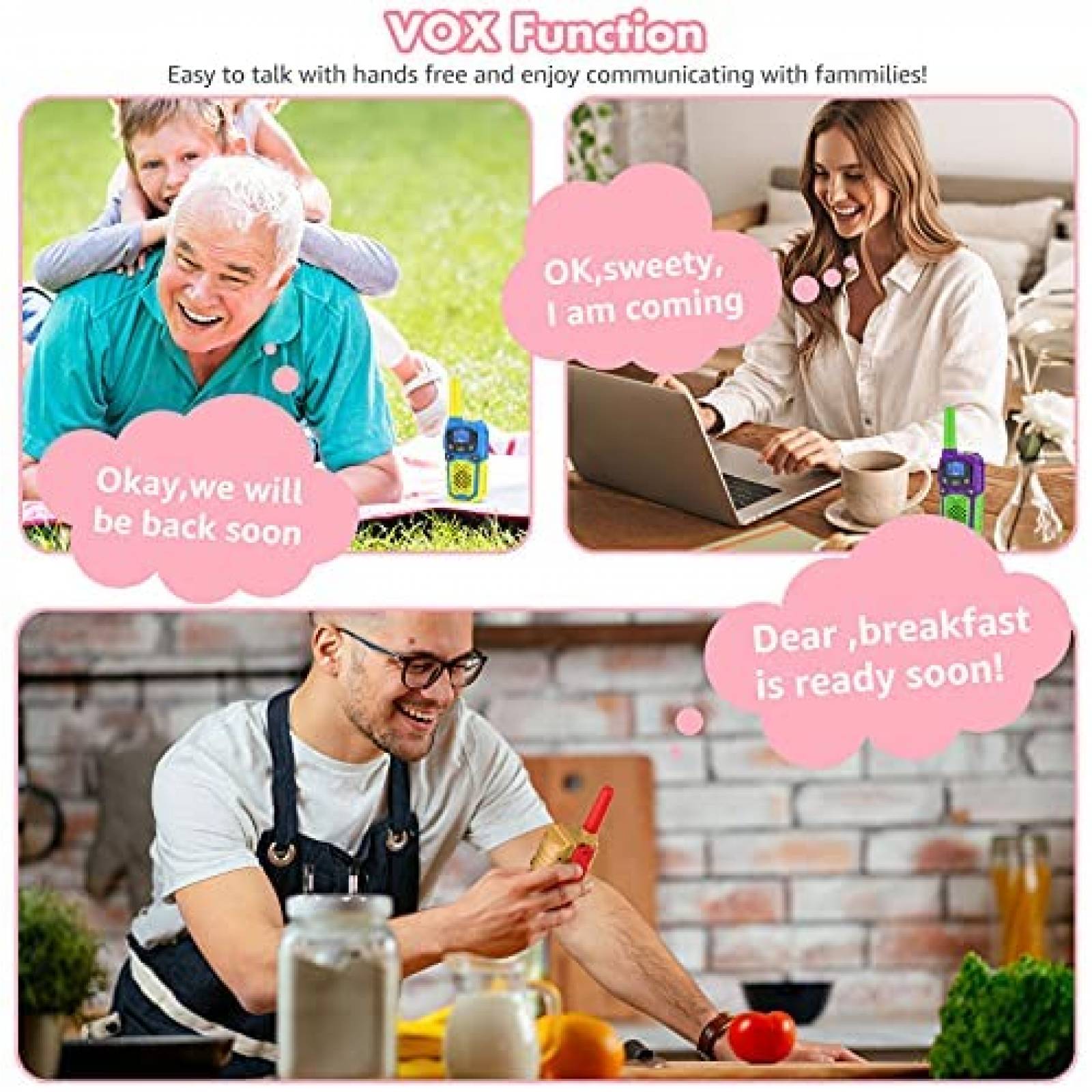 WalkiTalkie para Niños WokTok 5 unidades Recargable Camping