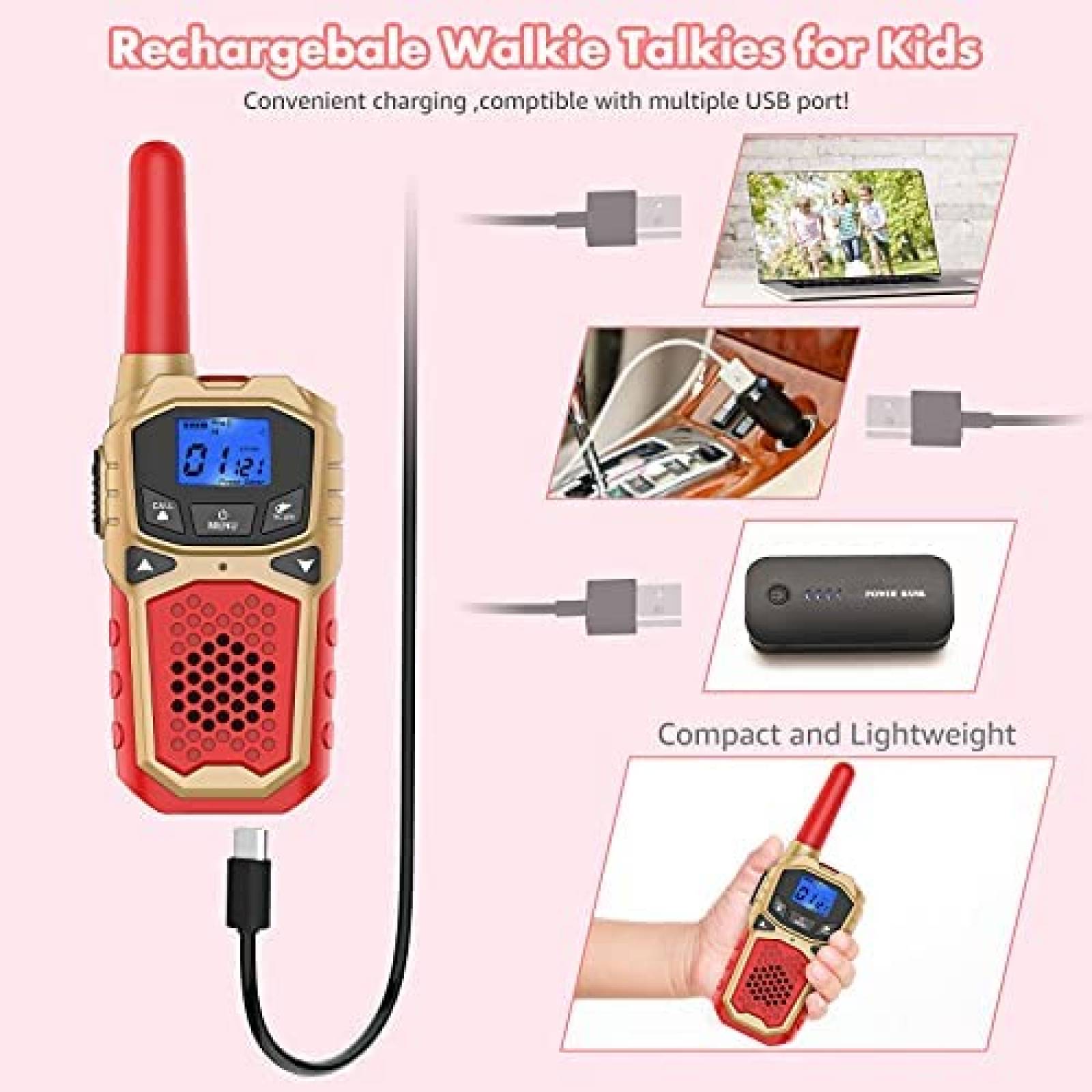 WalkiTalkie para Niños WokTok 5 unidades Recargable Camping