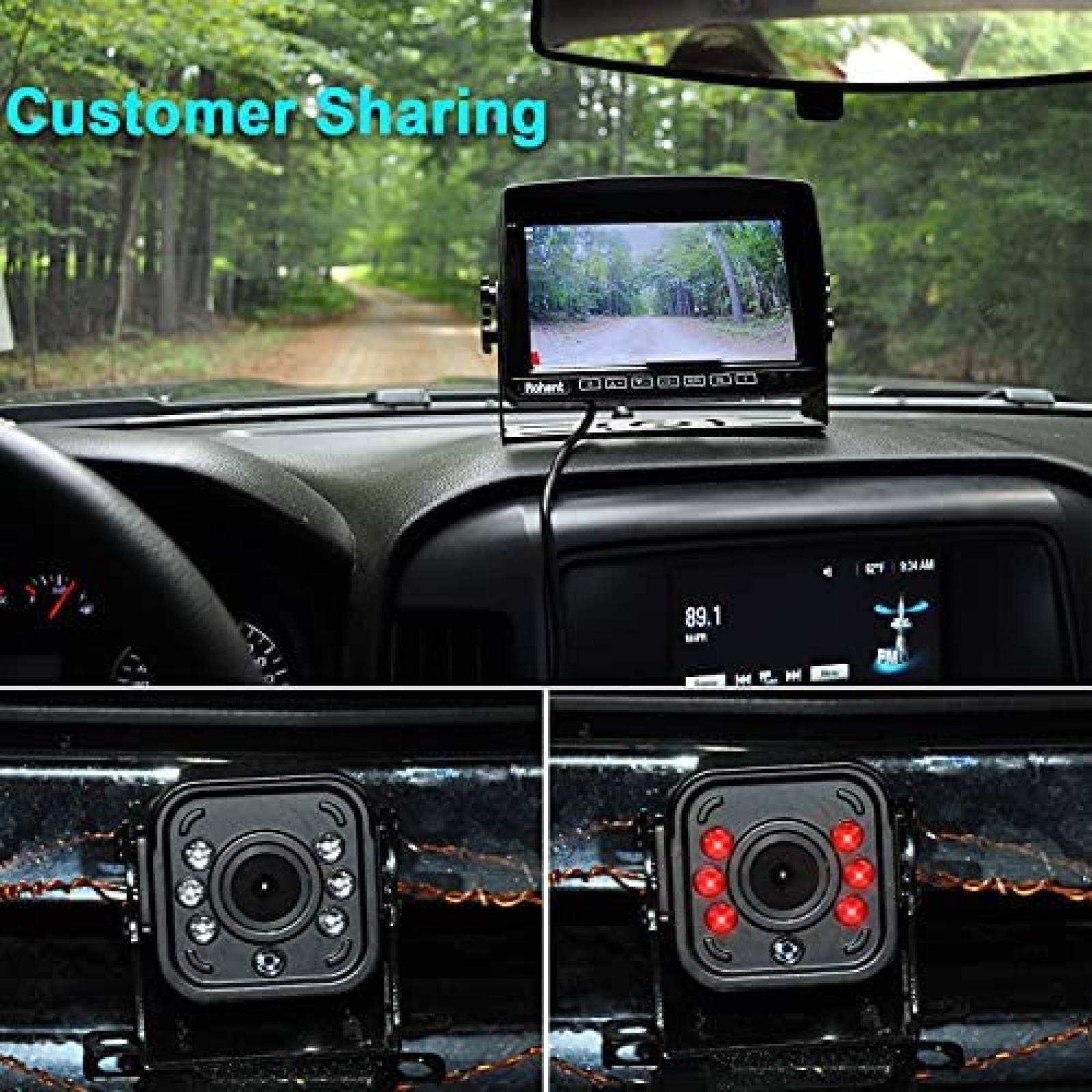 Pantalla Tactil Rohent 7'' 1080P + Camara de Reversa -Negro