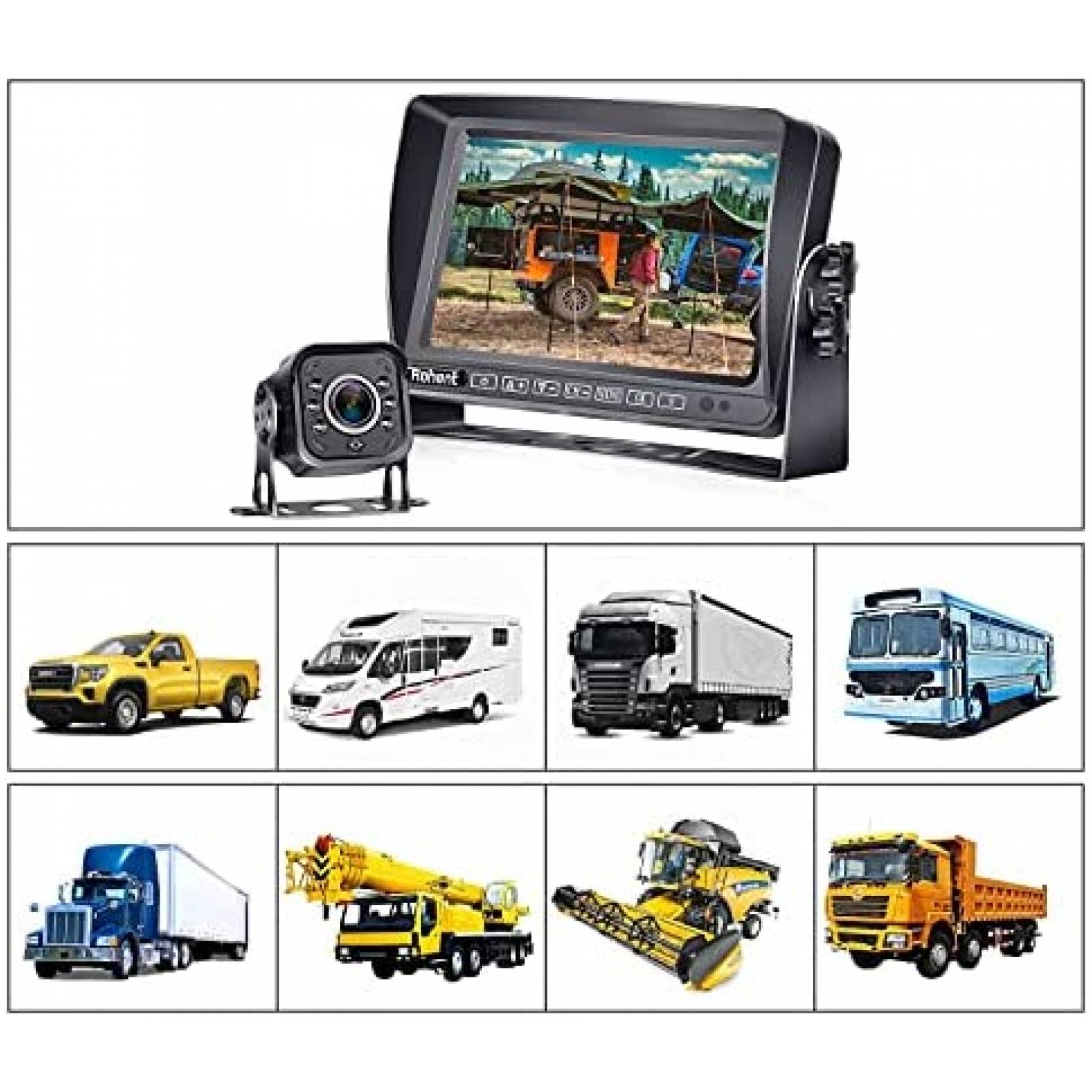 Pantalla Tactil Rohent 7'' 1080P + Camara de Reversa -Negro