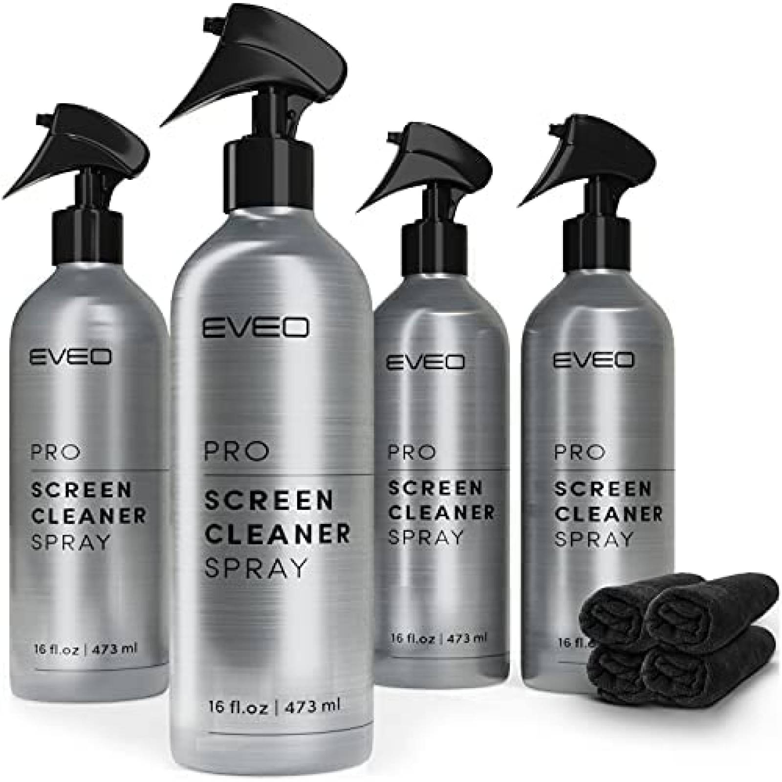 Kit de Limpieza EVEO 16 oz 4 Pzs Limpiador de Pantalla Spay
