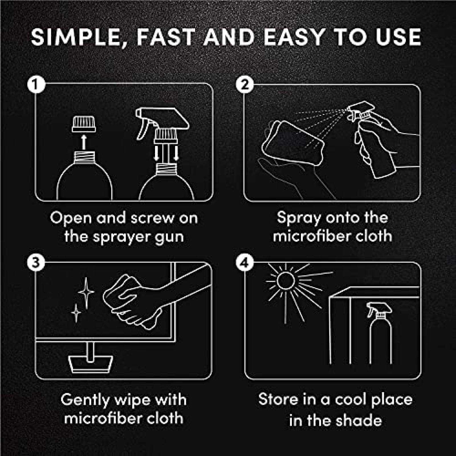 Kit de Limpieza EVEO 16 oz 4 Pzs Limpiador de Pantalla Spay