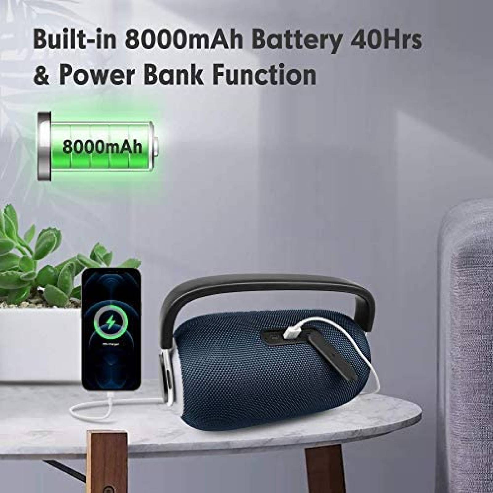 Bocina Inalambrica COMISO Bluetooth 25W de 40H -Negro