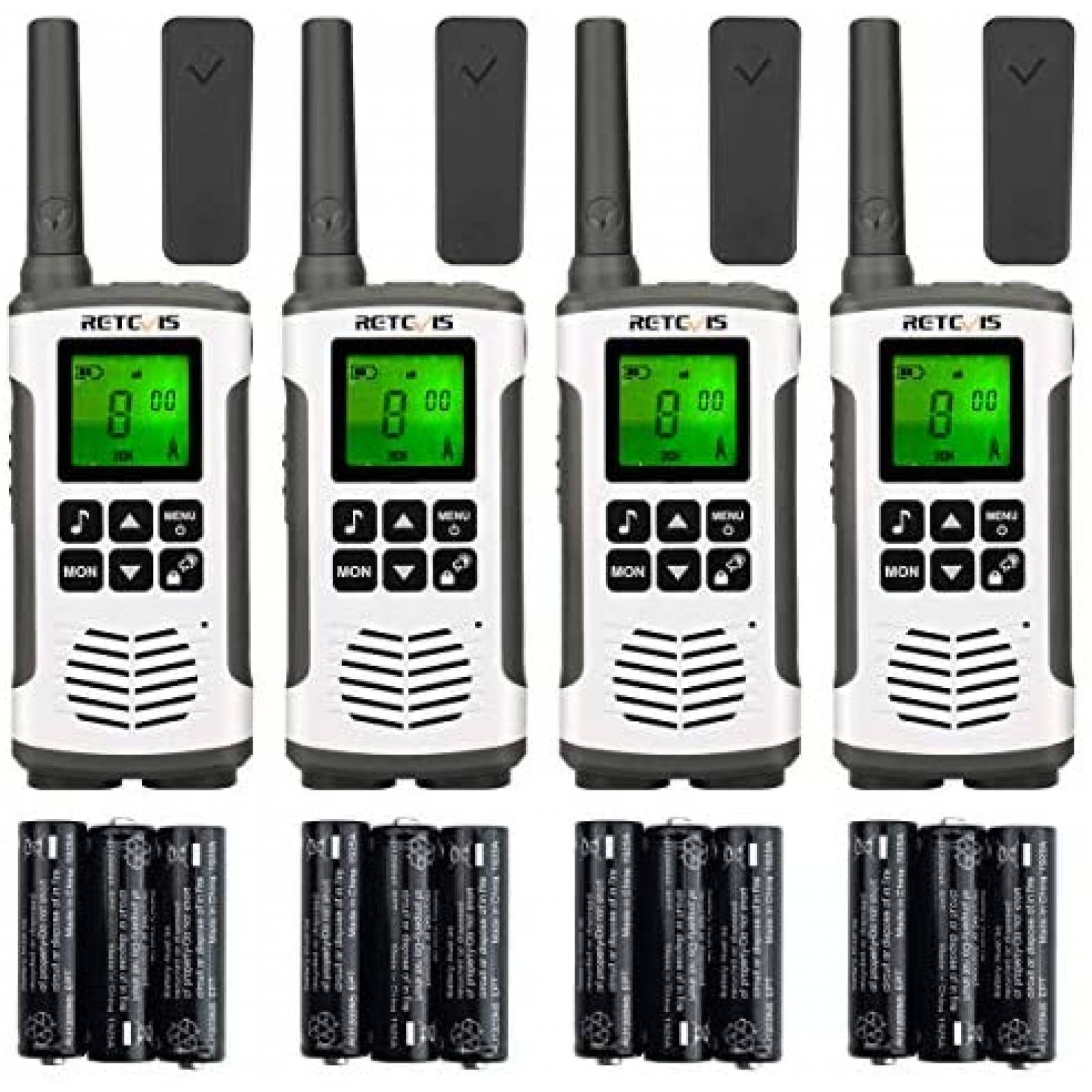 Radios bidireccionales Retevis RT45 Paquete de 4 recargables