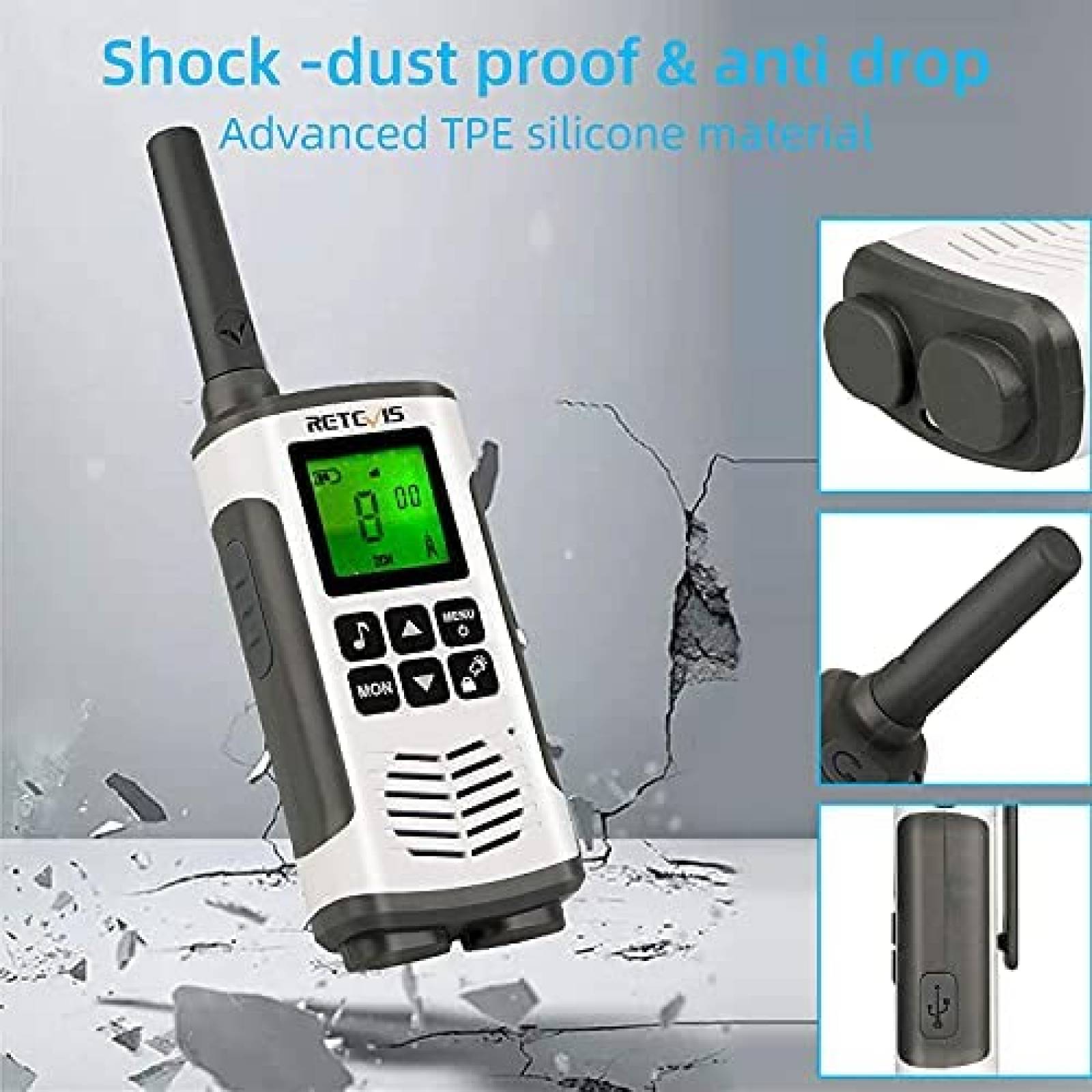 Radios bidireccionales Retevis RT45 Paquete de 4 recargables