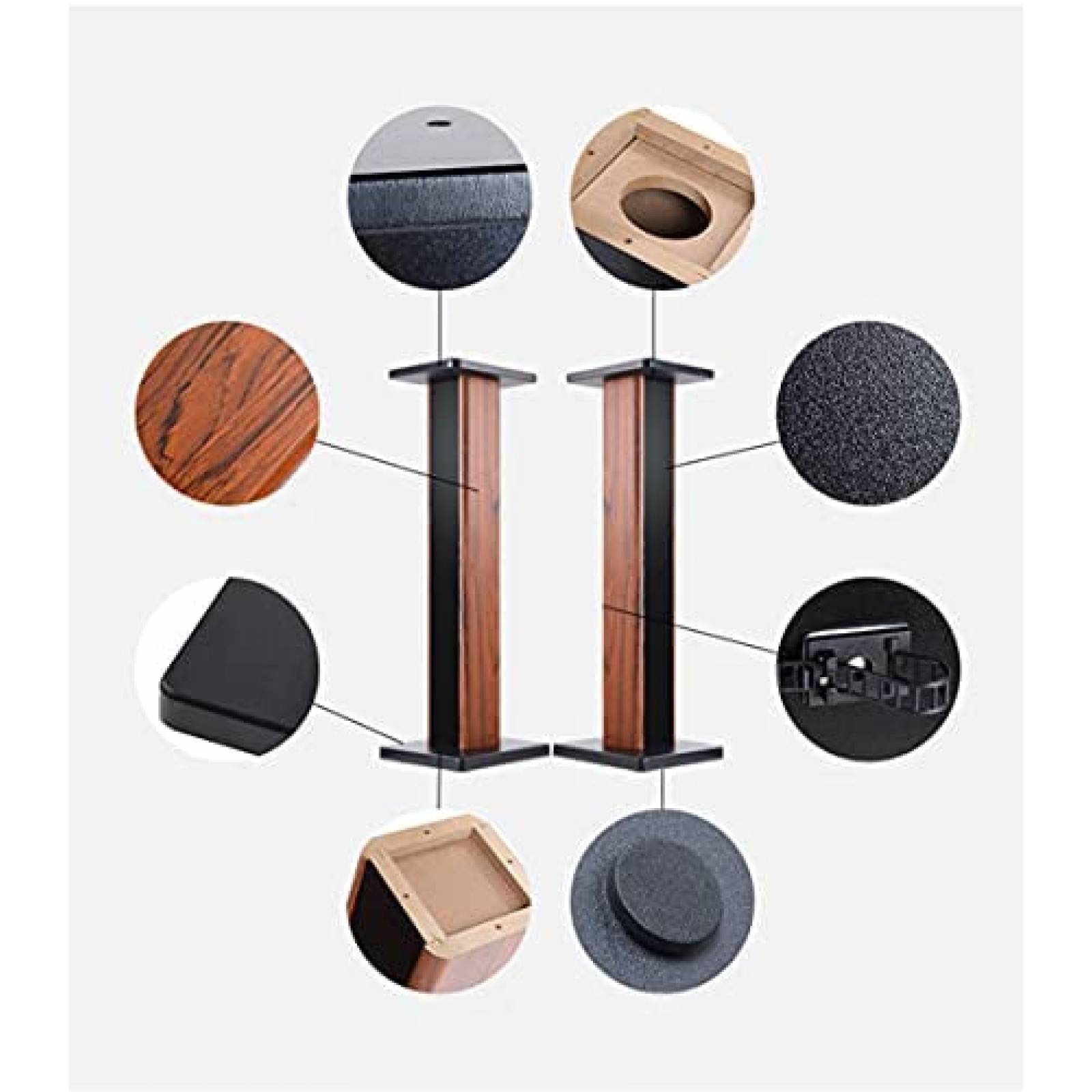 Pack stand para bocina bimiti x2 de madera 36" -Negro/cafe
