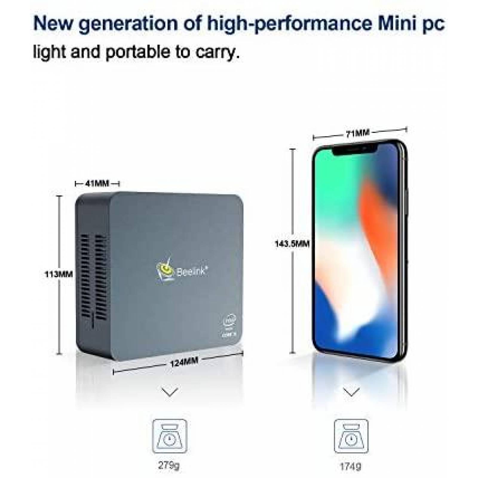 Mini PC Beelink U57 2.5'' i5-5257u 8GB RAM HDMI -Negro