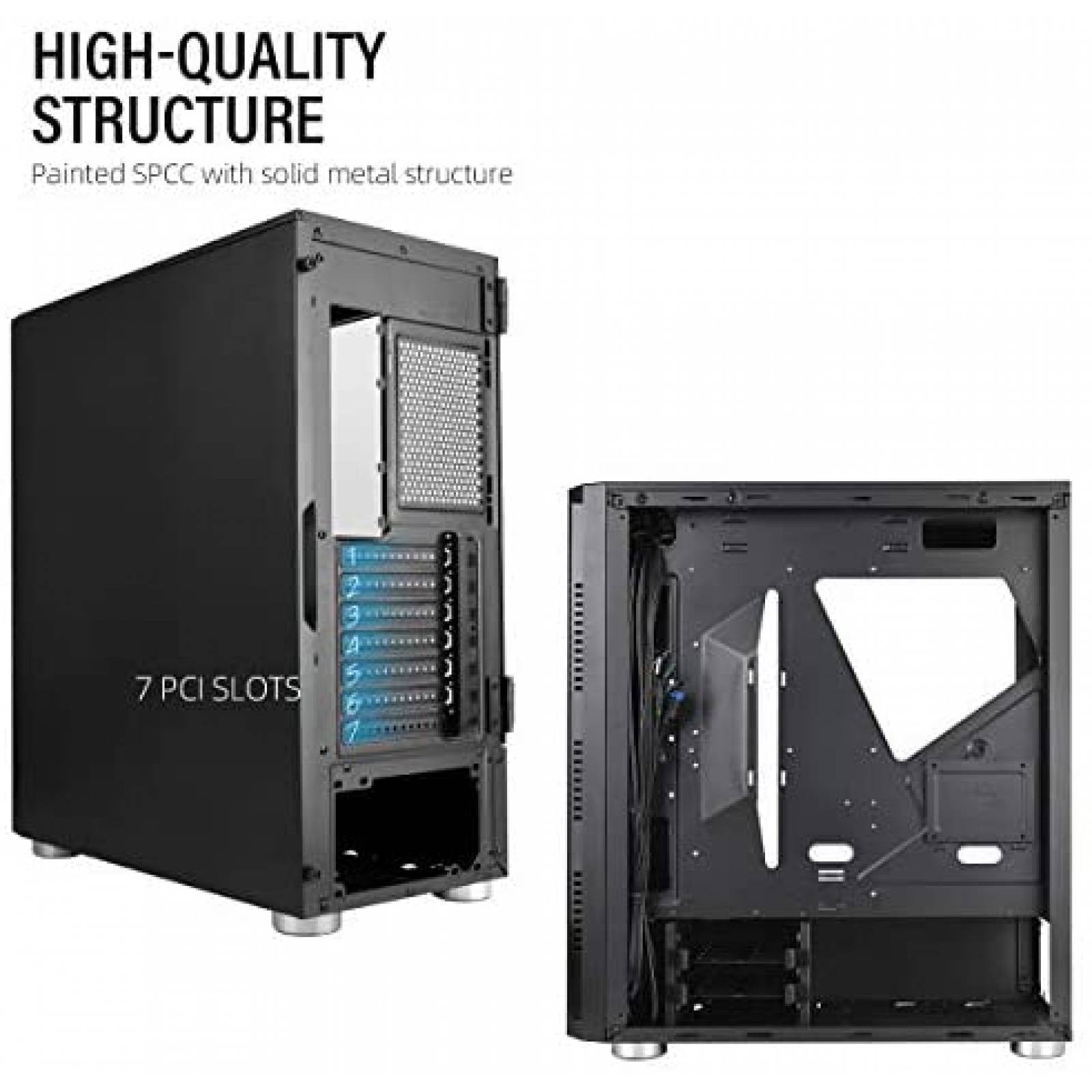 Carcasa para PC para juegos GOLDEN FIELD RGB torre media