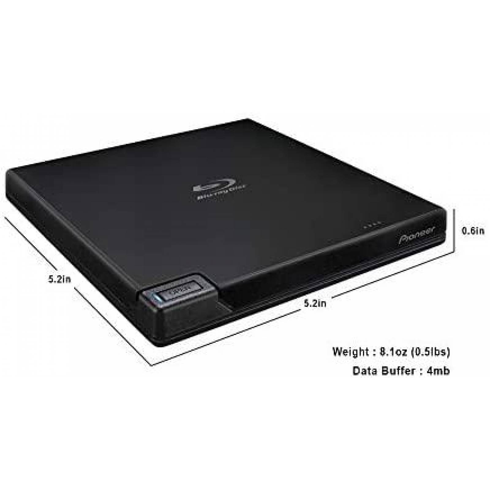 Reproductor Blu-Ray Pioneer BDR-XD07UHD 4K UHD 100GB -Negro