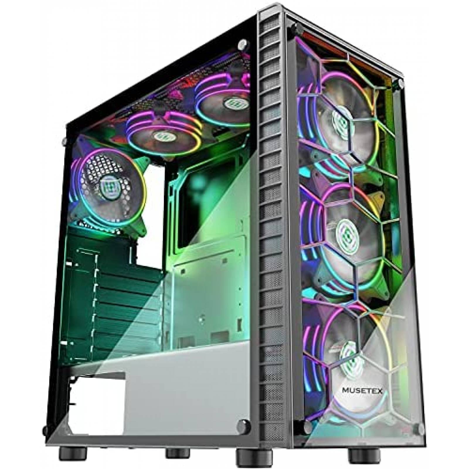 Gabinete MUSETEX Phantom con 6 Ventiladores 120mm LED RGB