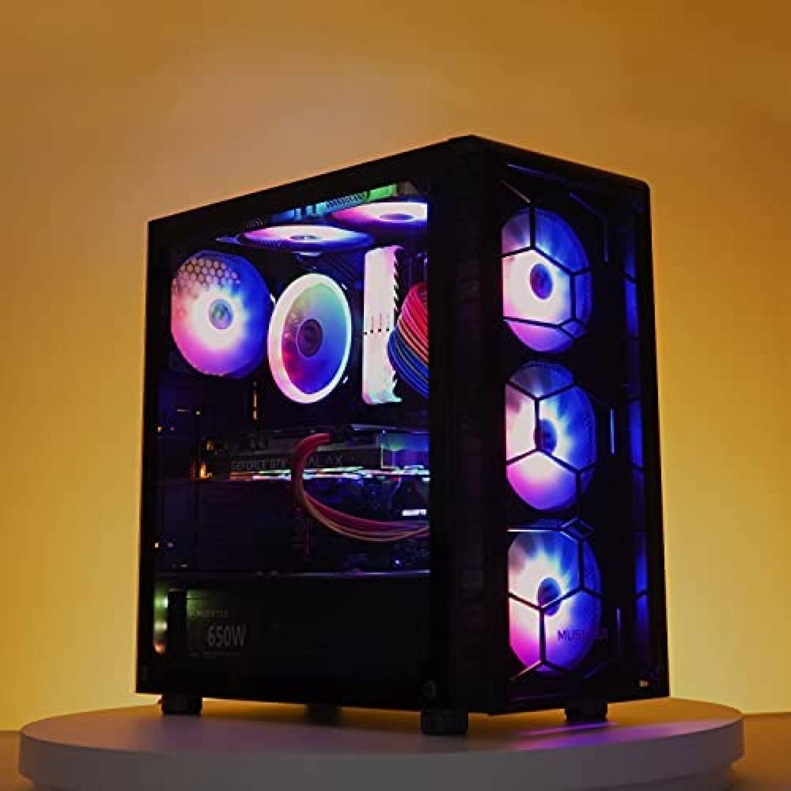 Gabinete MUSETEX Phantom Paneles Vidrio Templado -Negro