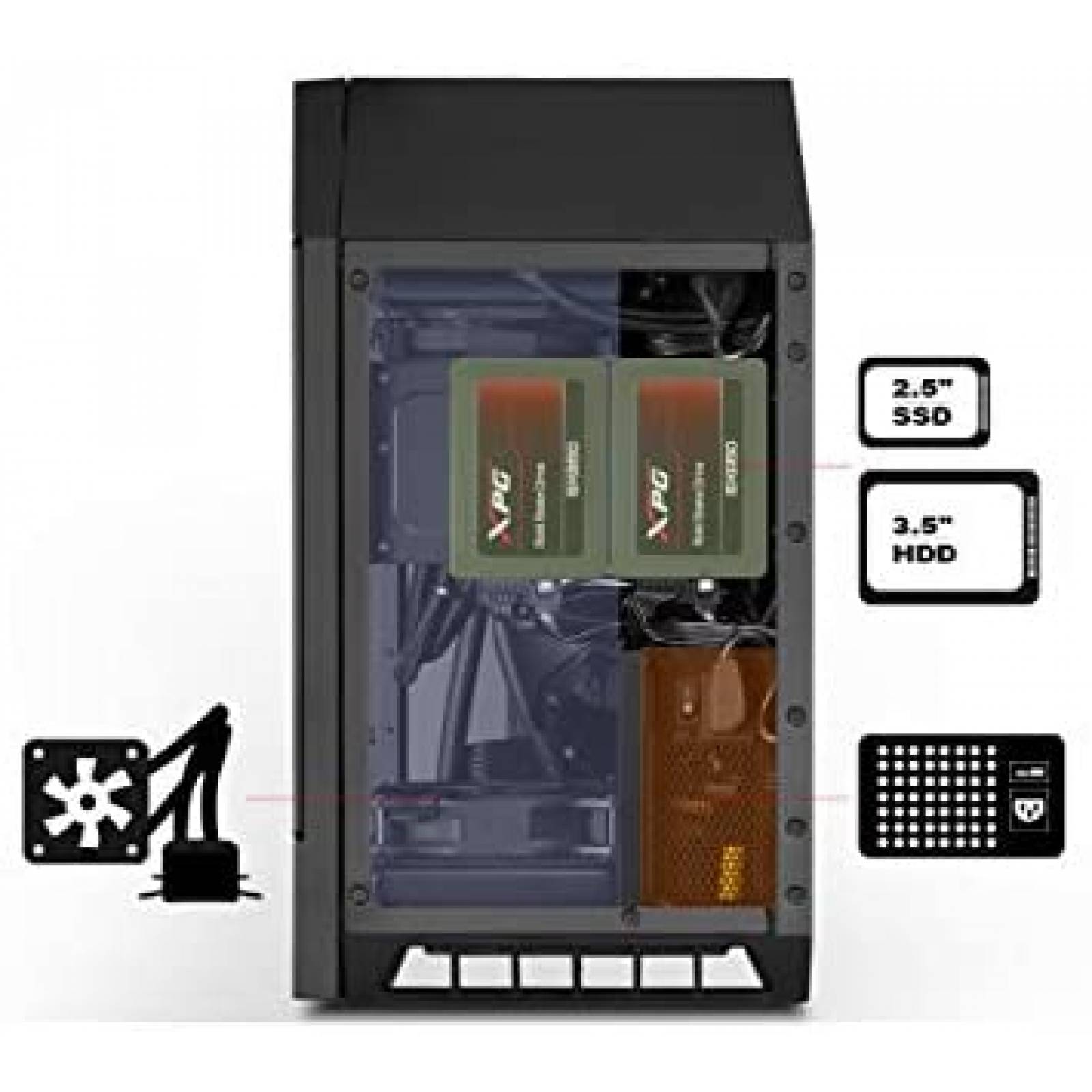 Caja para computadora SilverStone Mini-ITX diseño vertical