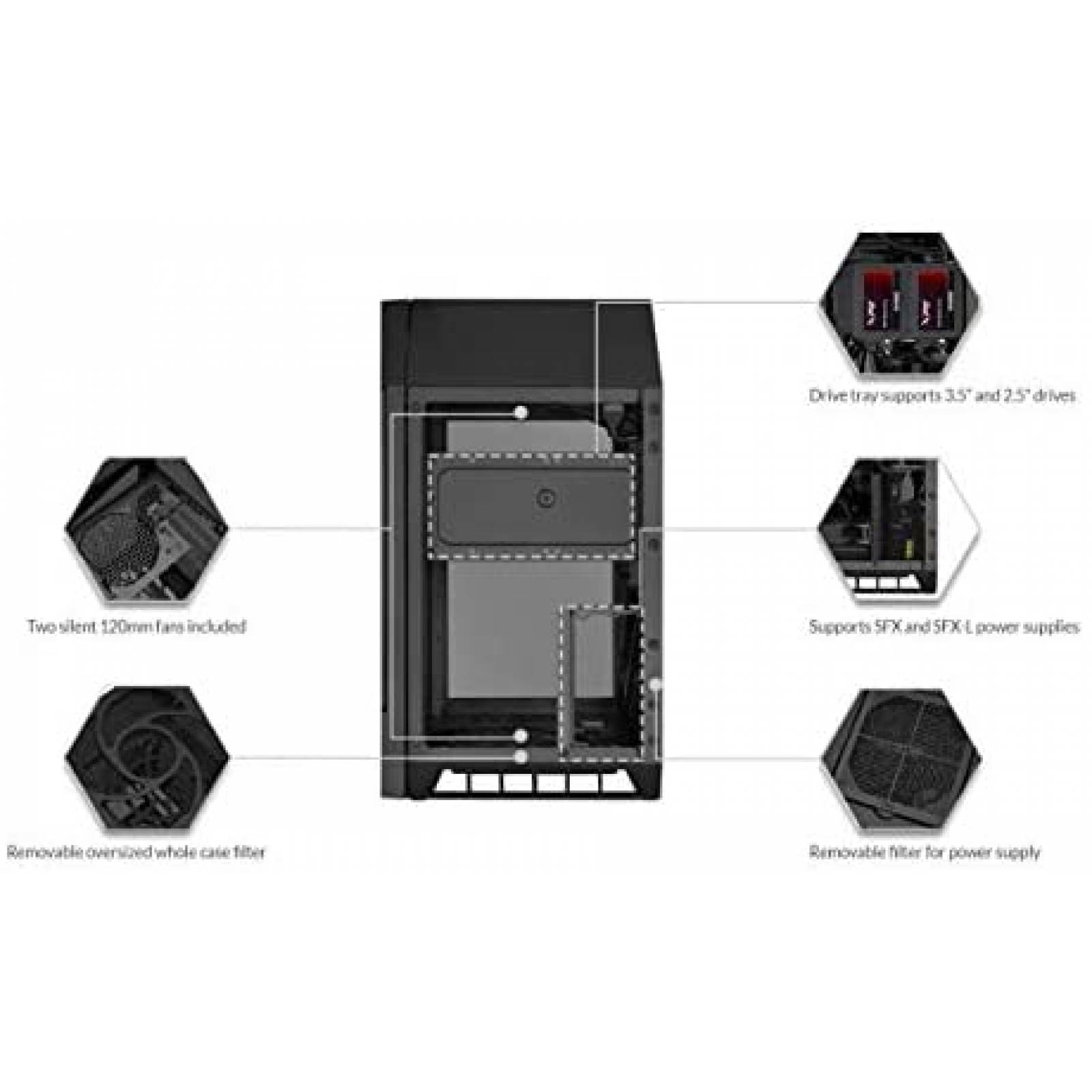 Caja para computadora SilverStone Mini-ITX diseño vertical