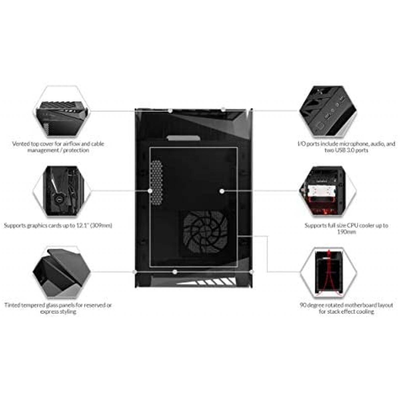 Caja para computadora SilverStone Mini-ITX diseño vertical