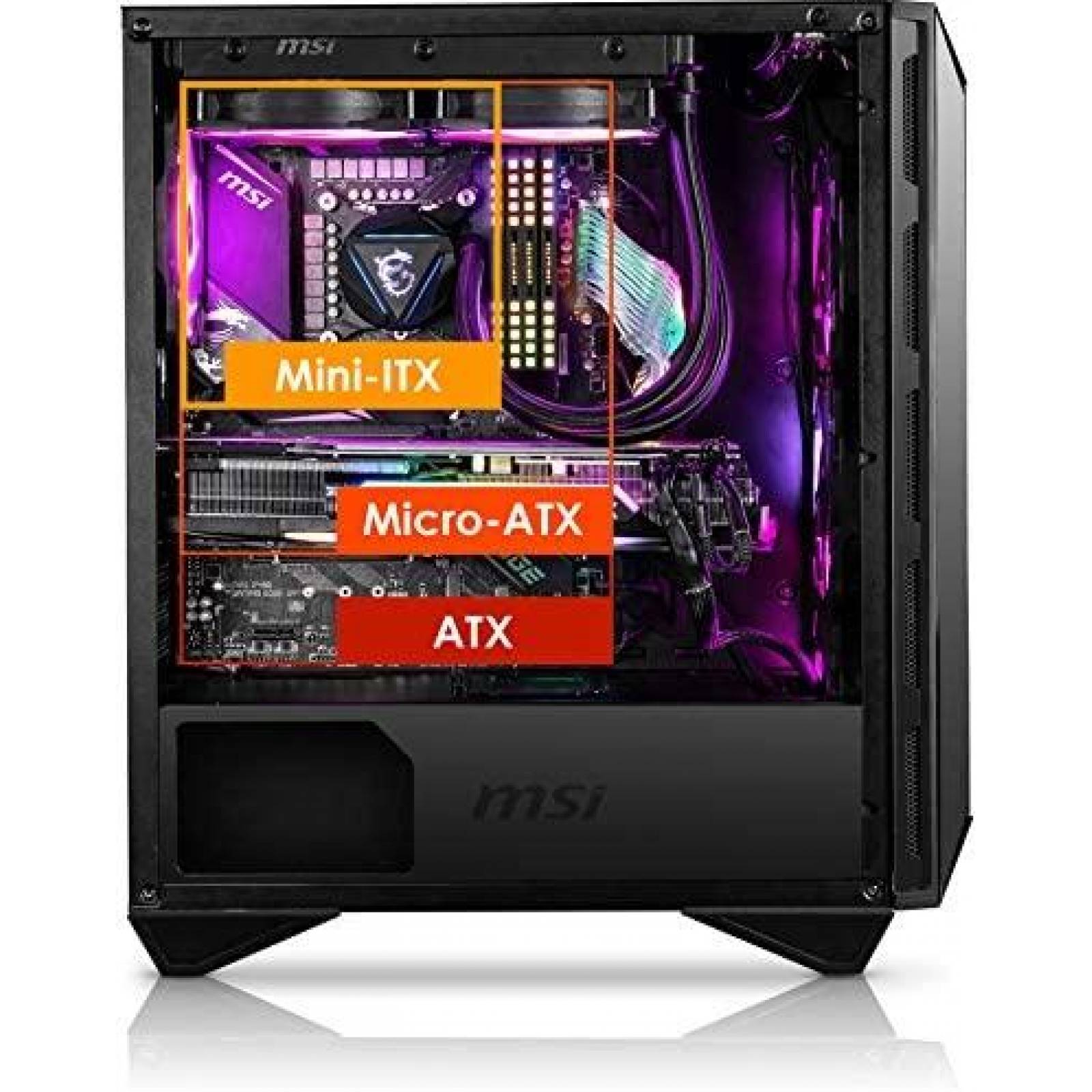 Gabinete MSI B0899H96NQ Cristal Templado Premium -Negro