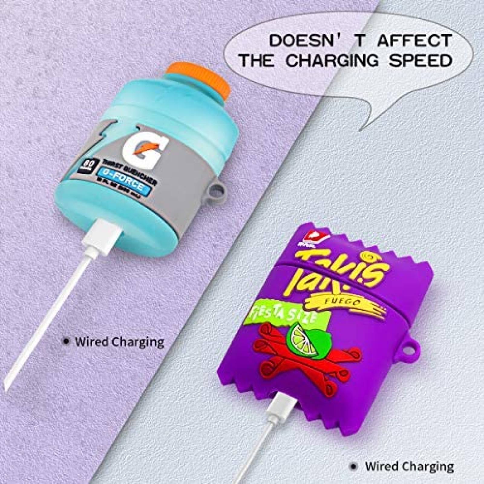 Pack funda Airpod 2/1 Alquar Takis/Gatorade X2 3D -Colorido