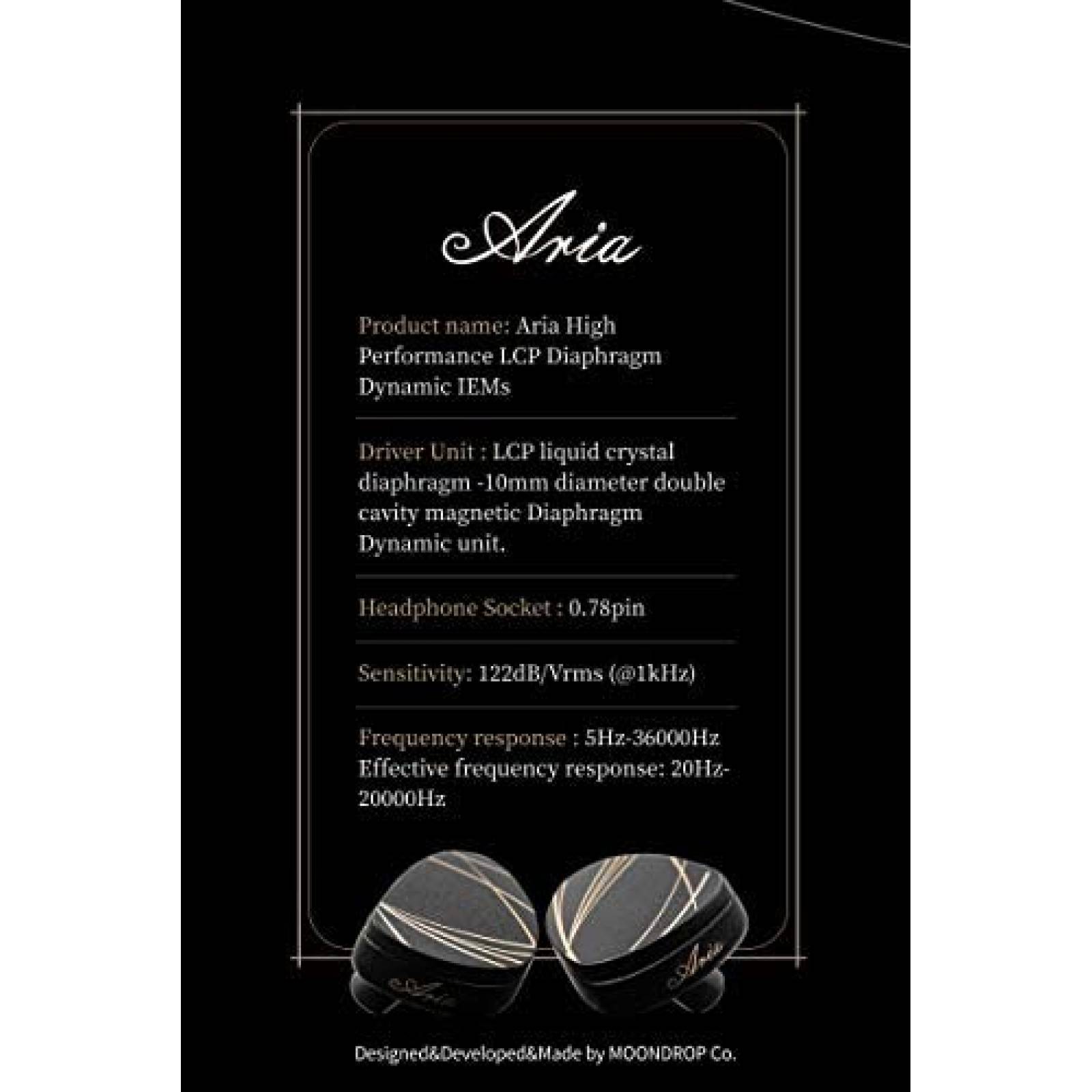 Auriculares Moondrop LCP 20Hz 20kHz Sin microfono -Negro