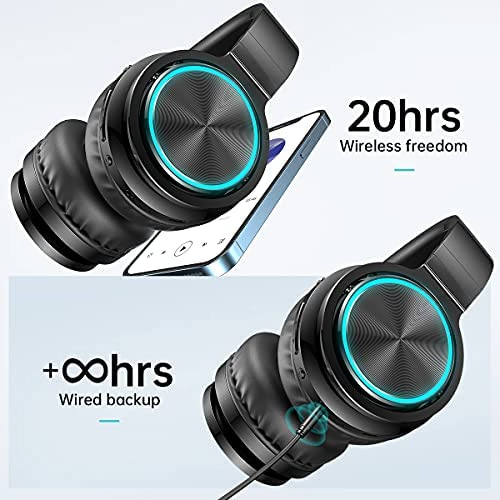 Audifonos Inalambricos Picun B12 Bluetooth 20H Carga -Negro